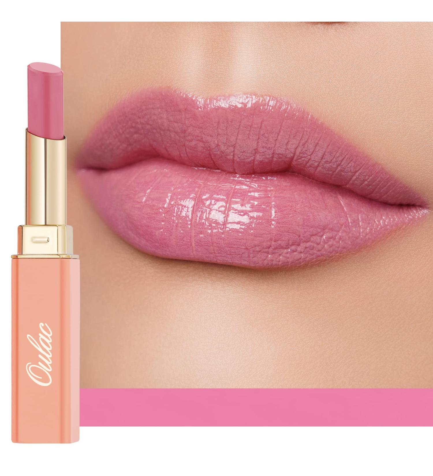 Oulac Mauve Pink Lipstick - Moisturizing Tinted Lip Balm | Sheer Shine Vegan Formula for Hydrated Lips | Lightweight & Juicy Finish - 2.2g/0.07oz - Buy Online on GoSupps.com