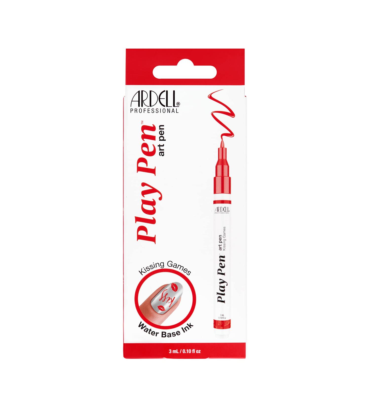 Ardell Nailart Play Pen - Red Nail Polish Pen for French Designs & Patterns No UV Lamp Required - Precision Thin Brush Nail Pen - Buy Online on GoSupps.com