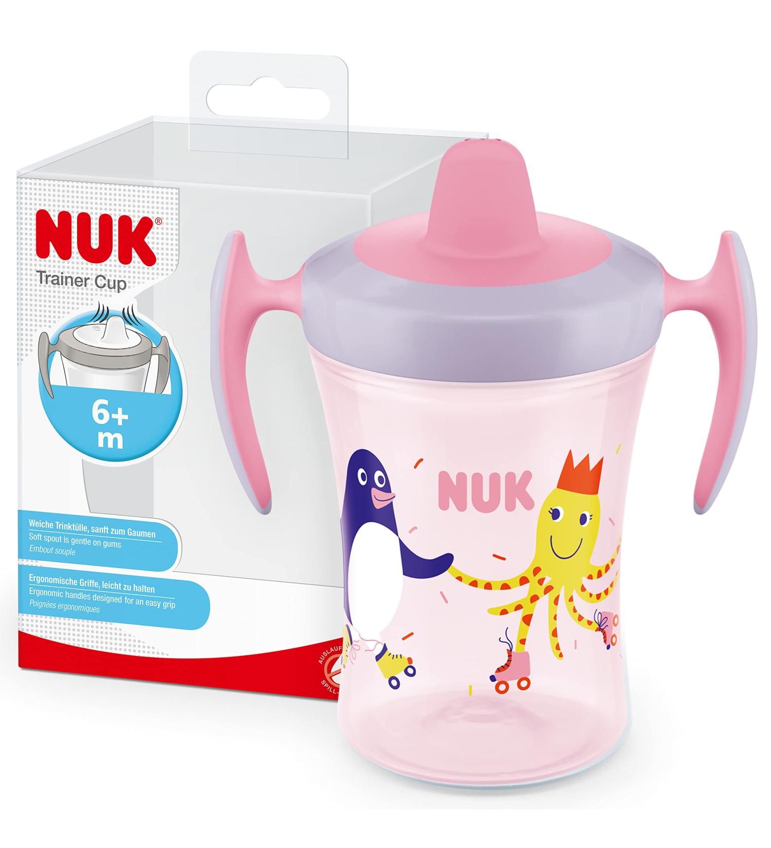 NUK Trainer Cup Sippy Cup | Leak-Proof Soft Drinking Spout | 6+ Months | BPA-Free | 230ml | Pink Penguin 10255609 Penguin (Pink) - Buy Online on GoSupps.com