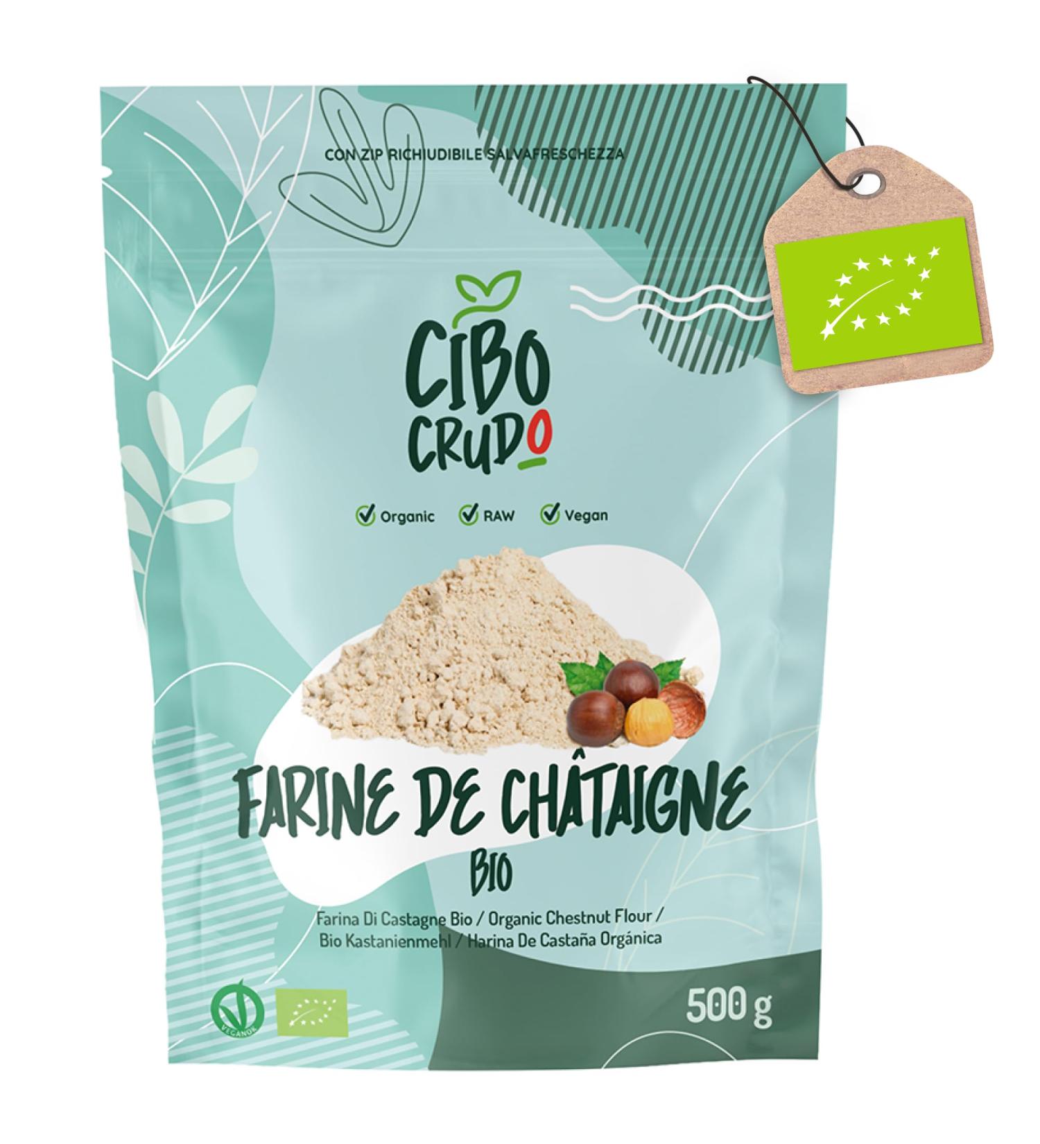Organic Chestnut Flour - 500 gr. Gluten Free Chestnut Flour and Additives. Natural and Raw Chestnut Flour from Organic Chestn - Buy Online on GoSupps.com