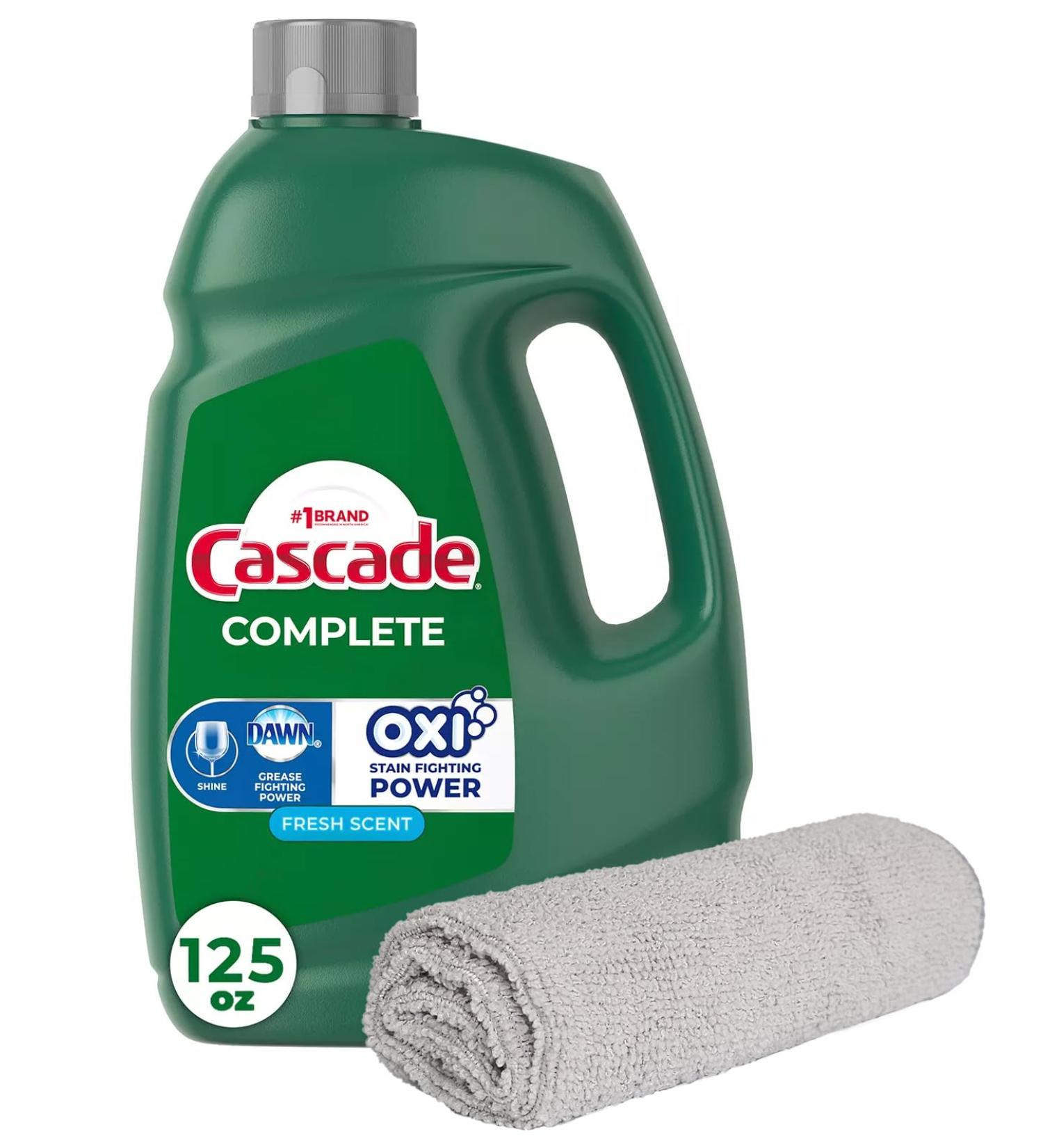 PURPUR Cloth & Cascade Oxi Gel Dishwasher Liquid Detergent Bundle - Stain Fighting Power & Fresh Scent 125 Fl Oz - International Shipping Available - Buy Online on GoSupps.com