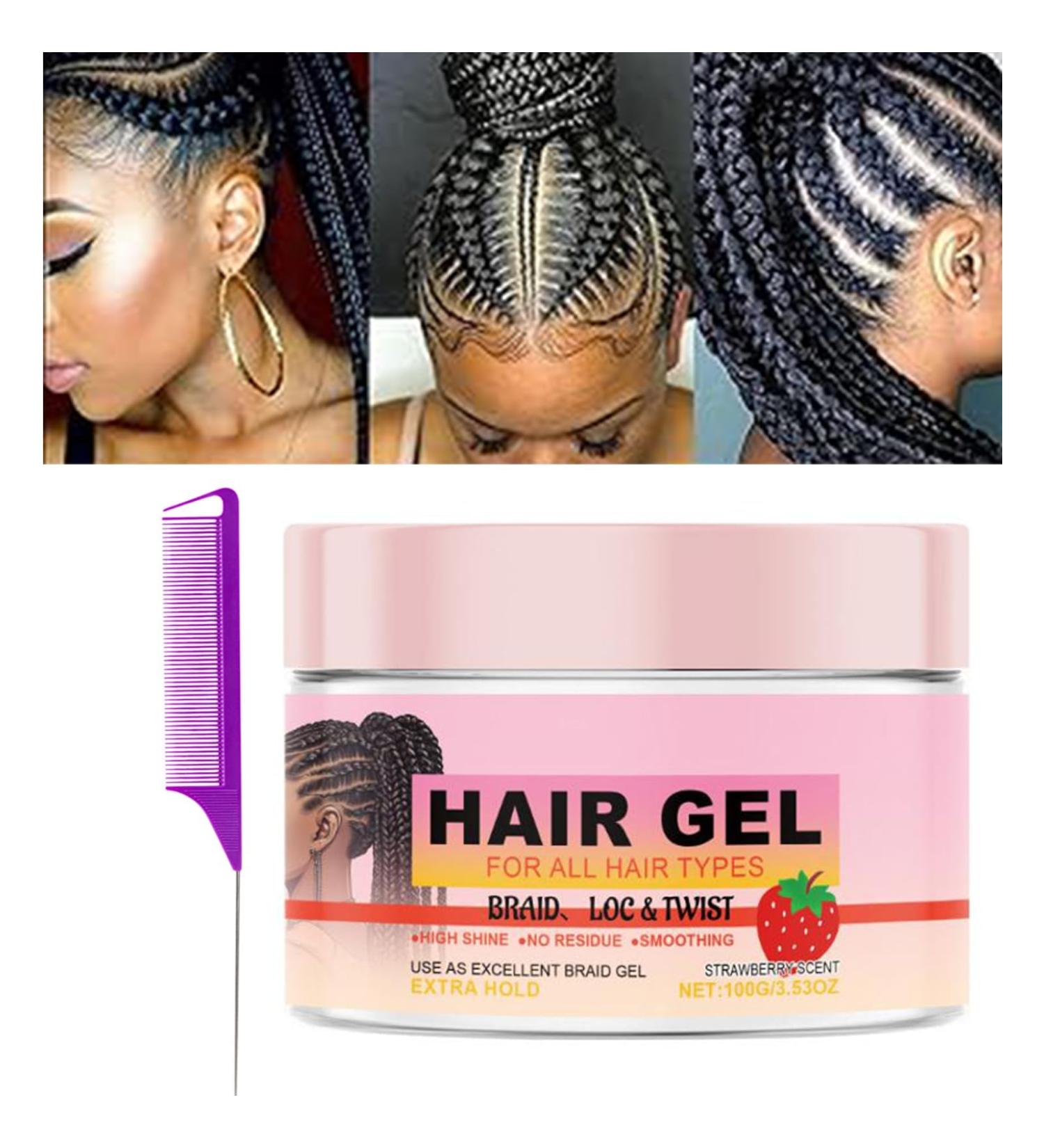 Curly Hair Gel Hair Braiding Gel Edge Control Braid Styling Gel for Curly Frizzy Kinky and Flyaway Hair Extra Hold For Braiding Twisting Smooth Edges (100g 1PC) - Buy Online on GoSupps.com