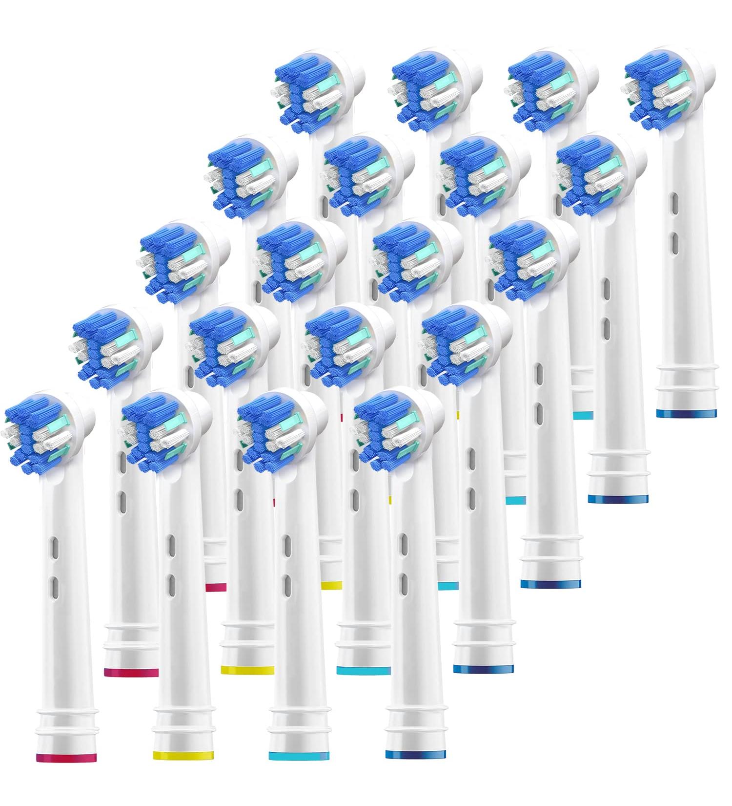 Replacement Toothbrush Heads for Oral-B Braun - 20 Pack Compatible with Pro 1000 7000 9000 Genius & More | Professional Electric Toothbrush Refills - Buy Online on GoSupps.com