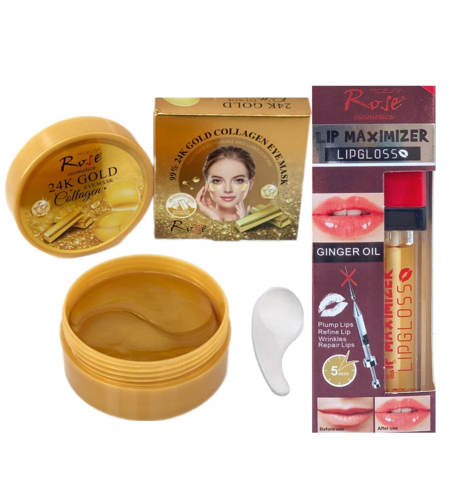 ROESIA Rose Lip Plumper & Under Eye Mask - Hydrating Cosmetic Duo - Buy Online on GoSupps.com