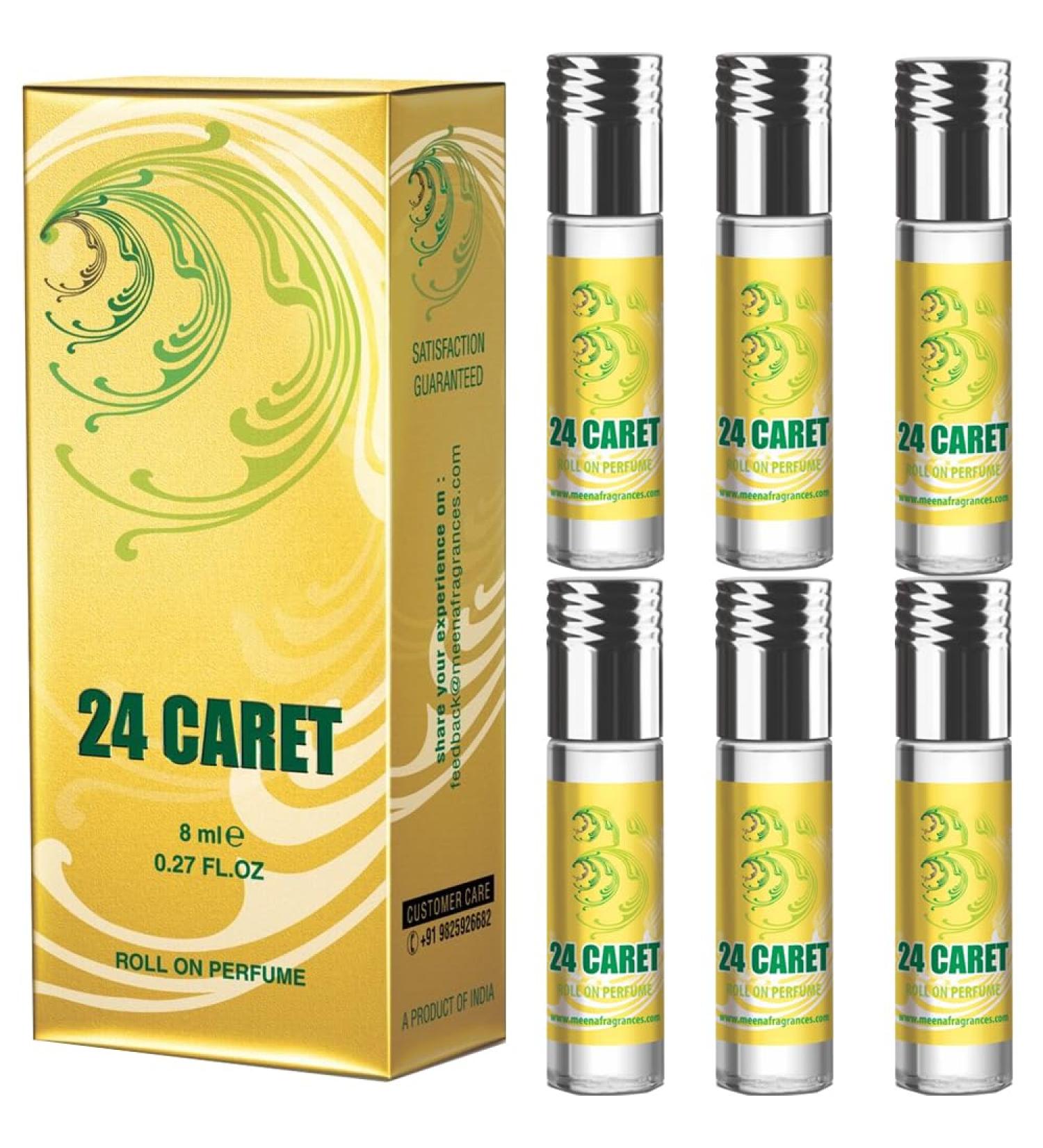 BlueQueen 24 Caret Roll On Perfume Alcohol Free Long Lasting Jasmine Perfume for Women and Men | Hypoallergenic Travel Size Jasmine Oil Perfume Roll On - 8Ml - Pack of 6 - Buy Online on GoSupps.com