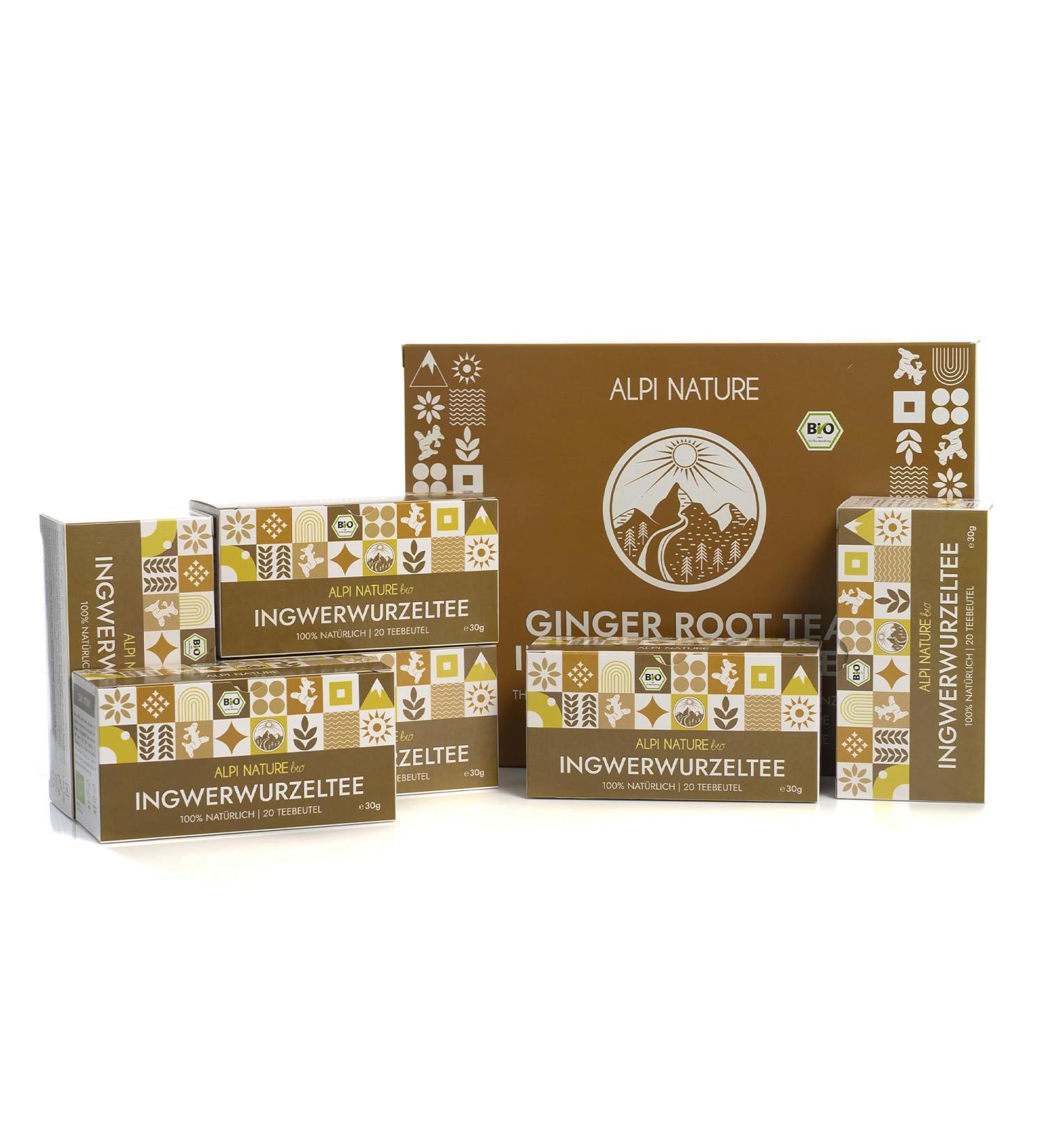  Alpi Nature Alpi Nature Ginger Root Organic Herbal Tea 120 Tea Bags 180 g Pack of 6 x 20 Sachets of 1.5 g - Buy Online on GoSupps.com