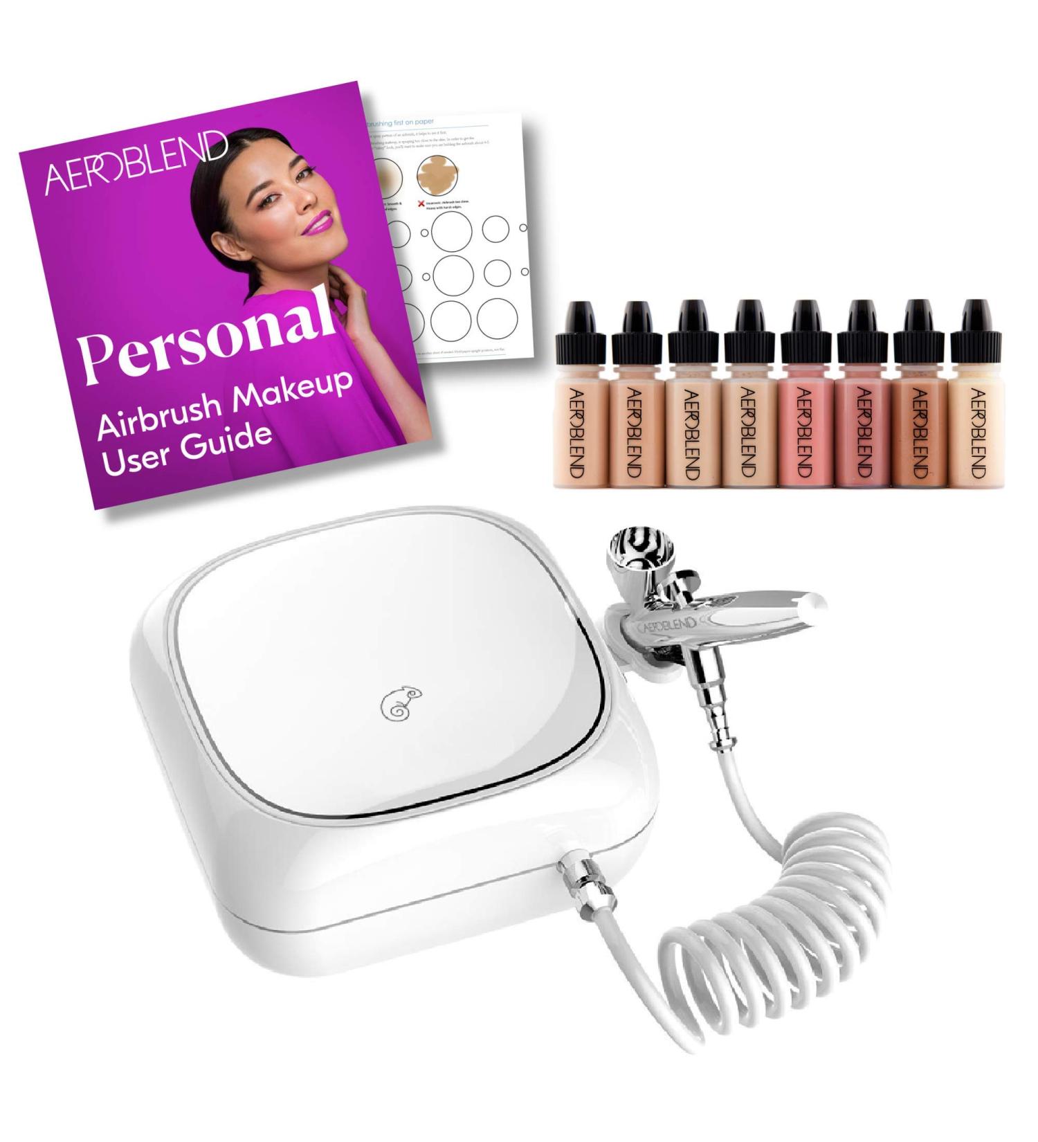 Aeroblend Airbrush Makeup Personal Starter Kit | Medium Foundation & 8 Color Set - Perfect for Flawless Skin - Buy Online on GoSupps.com