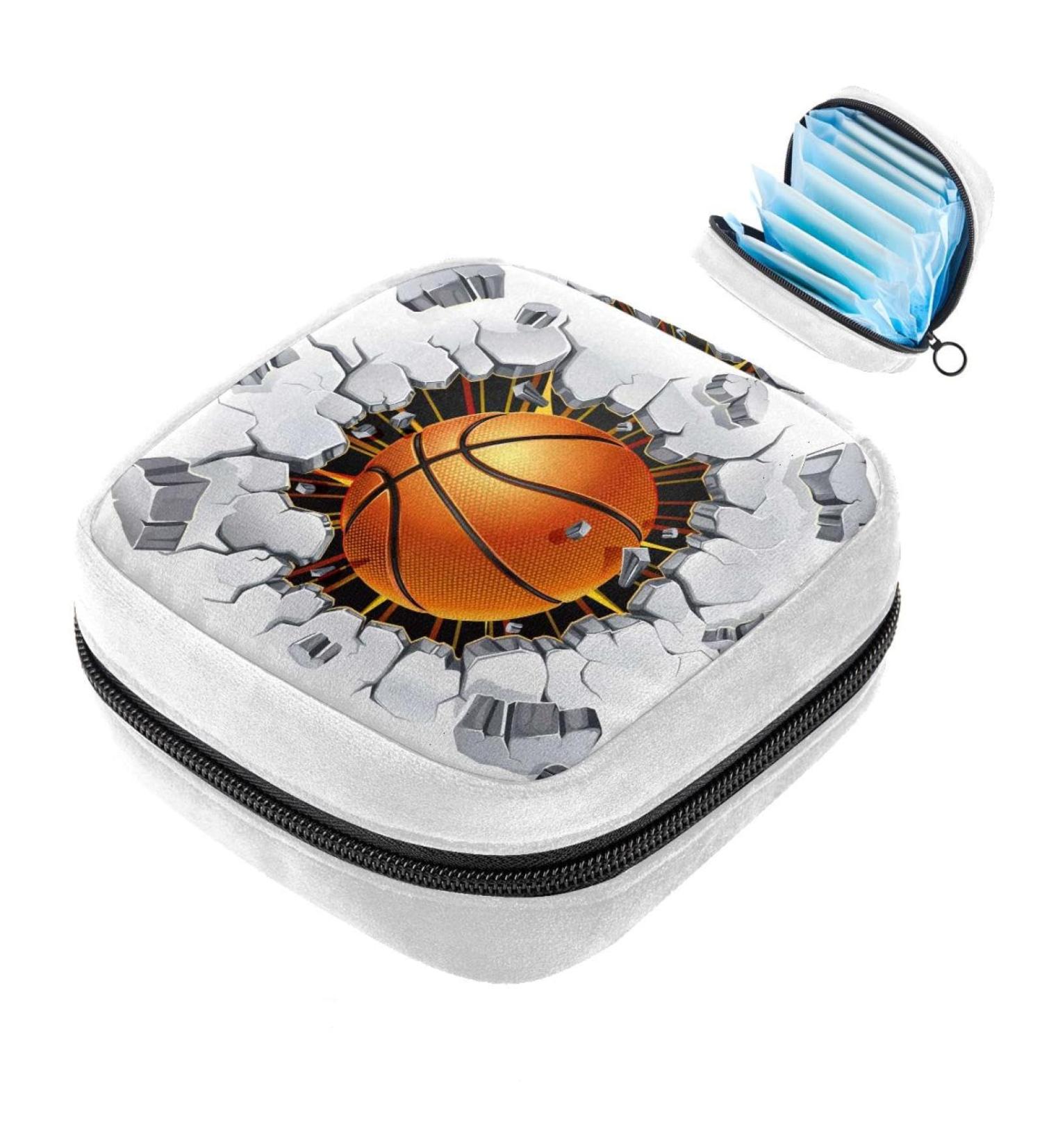 GIAPB Sanitary Napkin Storage Bag | Period Tampon Makeup Pad Pouch | Basketball and Wall Color1431 - Buy Online on GoSupps.com