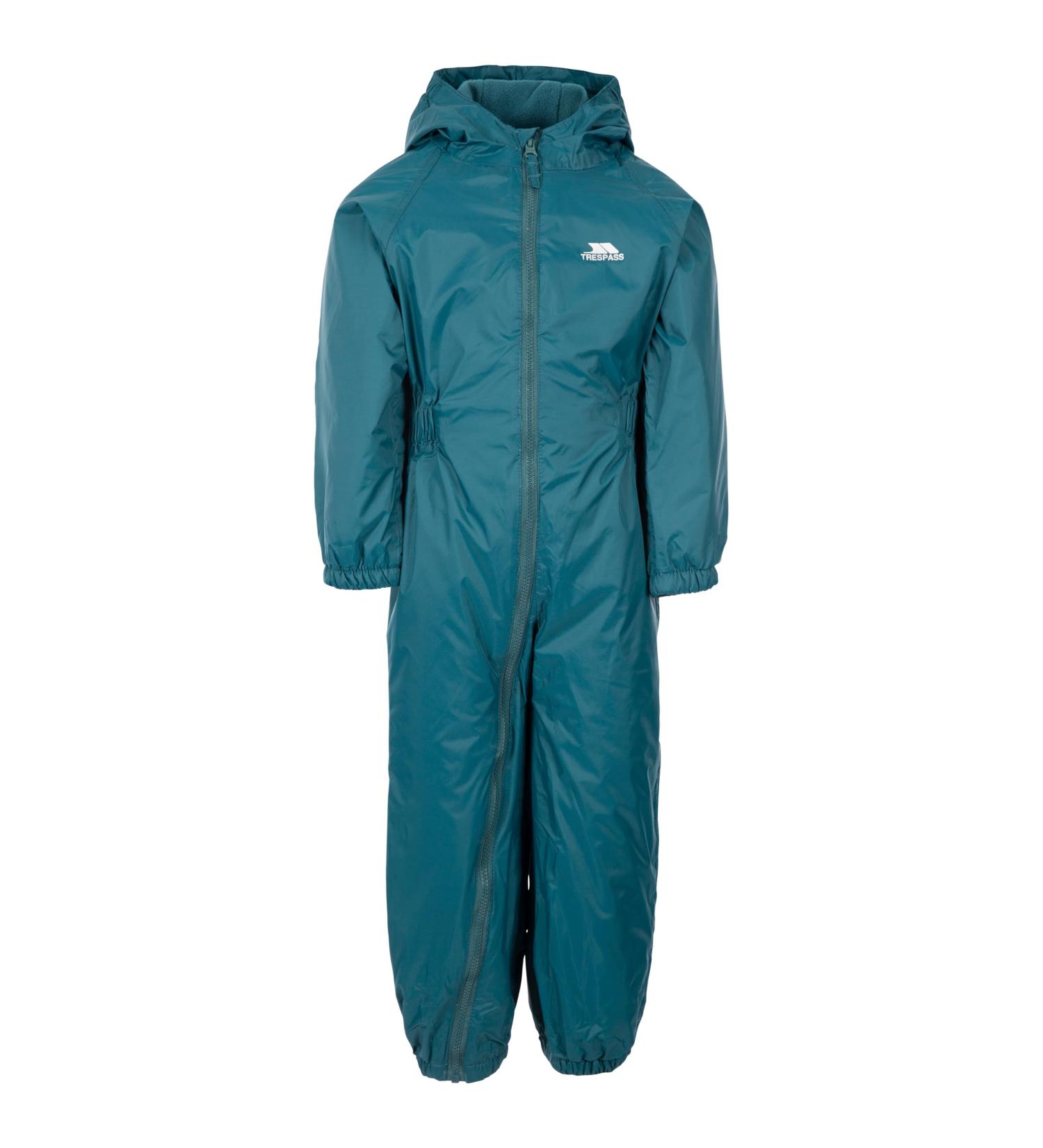 Trespass Kids' Waterproof Drip Drop Outdoor Rain Suit 7-8 Years Teal