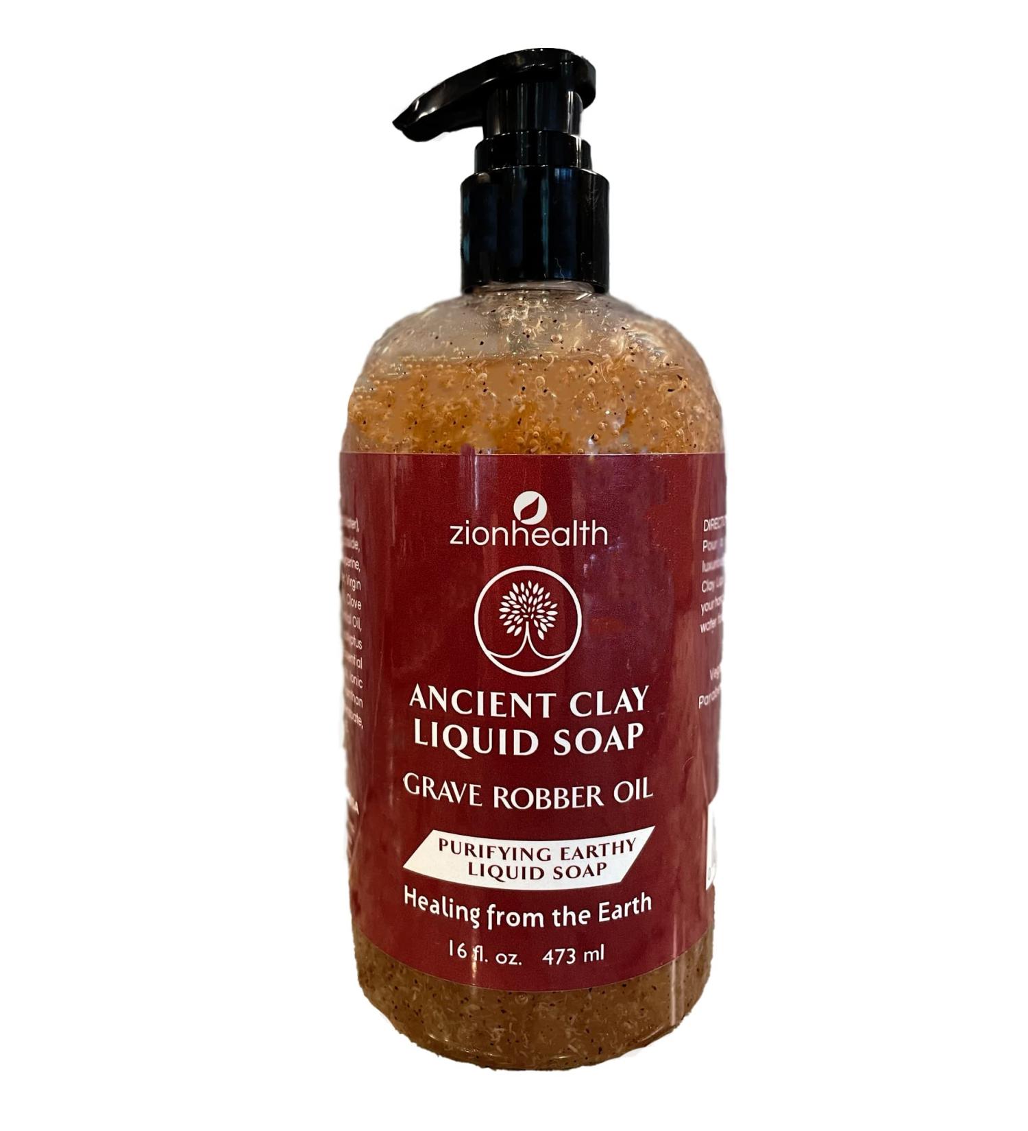 Zion Health Ancient Clay Liquid Soap with Thieves Essential Oil - 16 fl oz - Buy Online on GoSupps.com