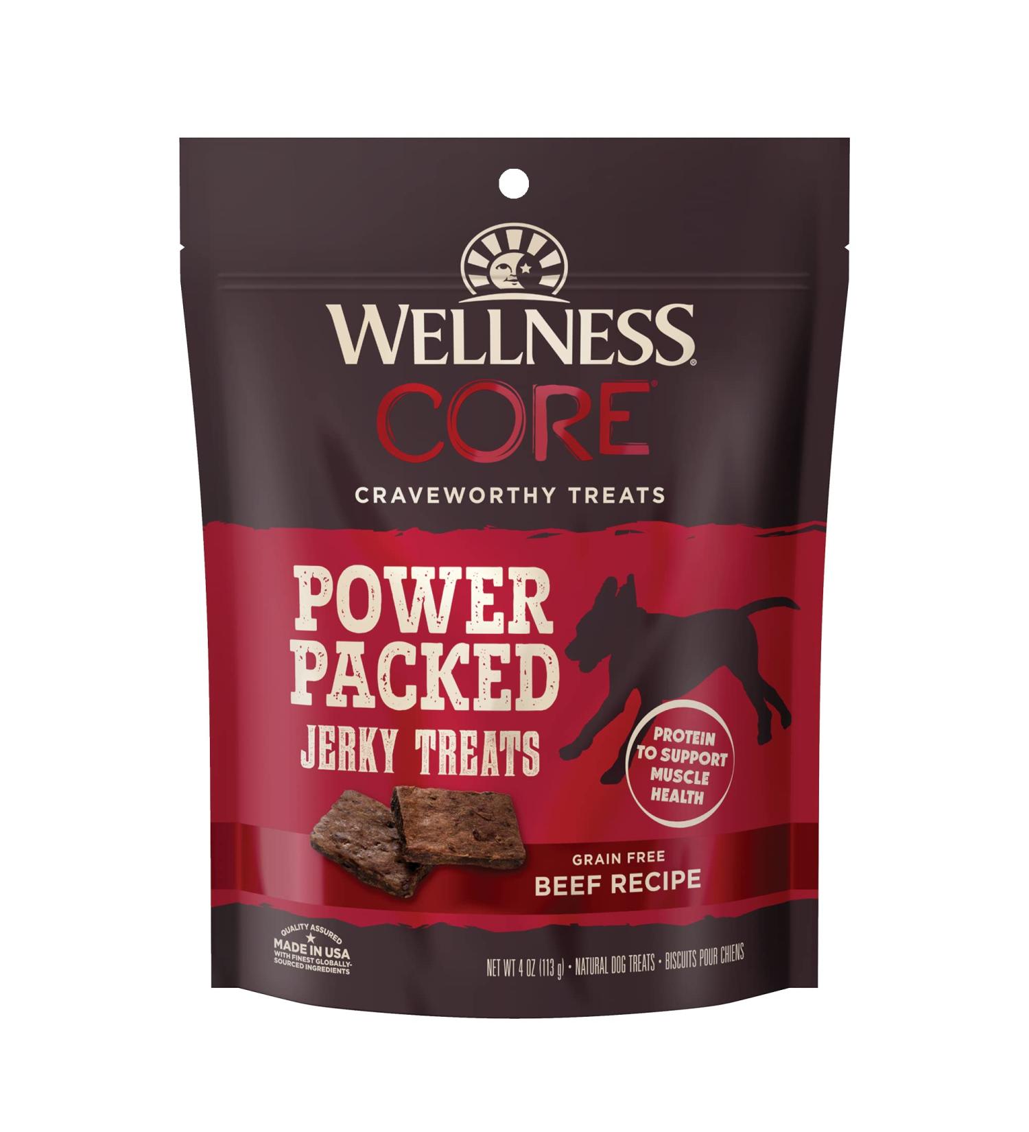 Wellness CORE Pure Rewards Beef Jerky Bites - Grain-Free Dog Treats (4 oz) - Buy Online on GoSupps.com