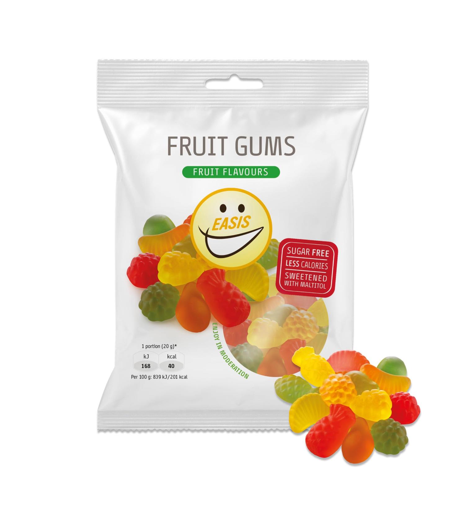 Easis Sugar-Free Fruit Gums | Low-Calorie Gummy Bears | Healthy Snacks for Kids & Adults | 80g Variety Pack - Buy Online on GoSupps.com