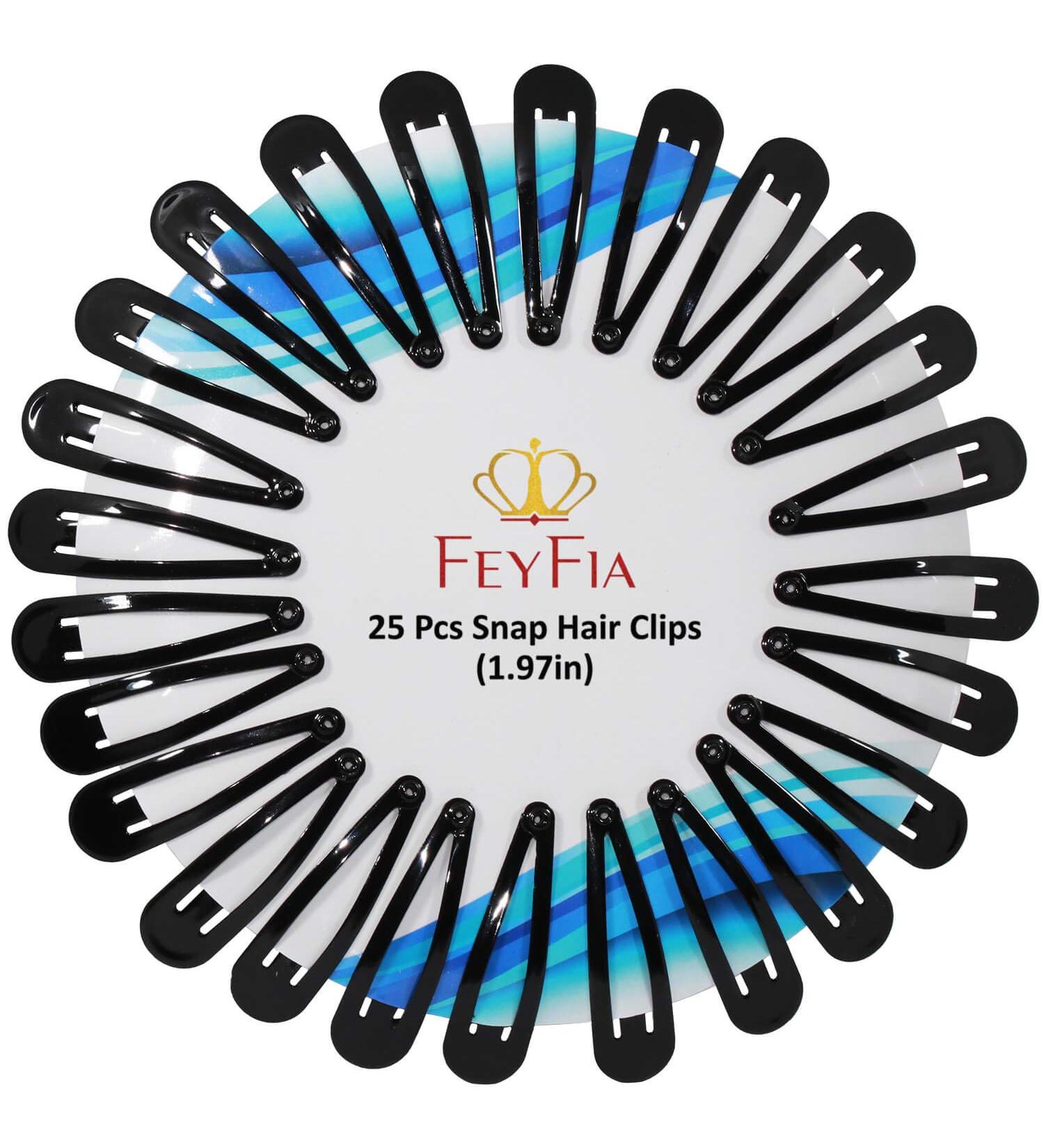 FeyFia Premium 50 Black Hair Clips for Women & Girls | Metal Hair Barrettes in Elegant Packaging | Hair Accessories for Women with Style - Buy Online on GoSupps.com