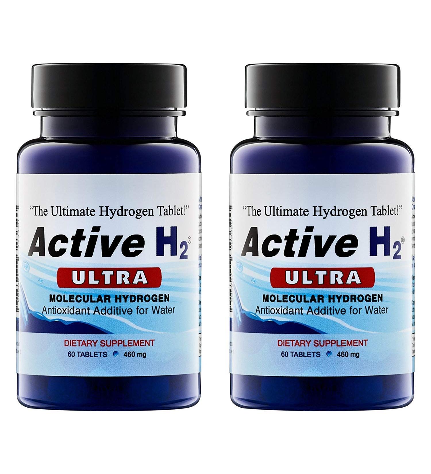 Active H2 Ultra+ Hydrogen Water Tablet - Optimize Health Support Immunity and Balance Antioxidants with Benefits of Molecular Hydrogen 120 Servings 60 Count (Pack of 2)