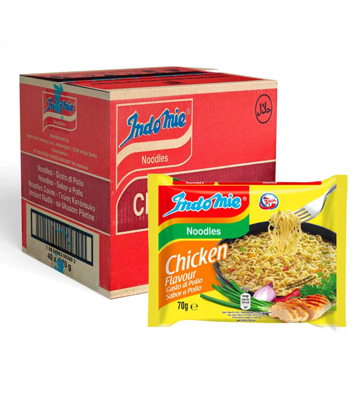 IndoMie Chicken Flavour Instant Noodles Soup (Pack of 40) HALAL
