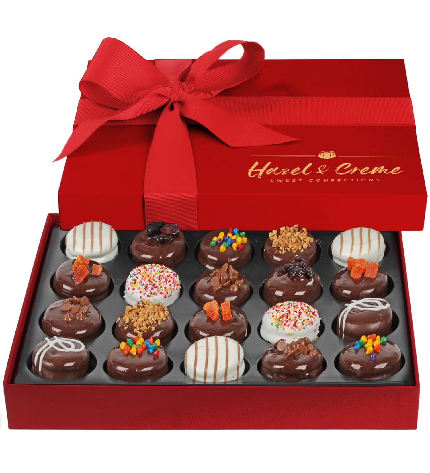 Hazel & Creme Chocolate Covered Cookie Gift - 20 Pcs - Gourmet Cookies - Gift Basket for Anniversary, Thank You, Birthday, Holiday - Chocolate Gift Box - Buy Online on GoSupps.com