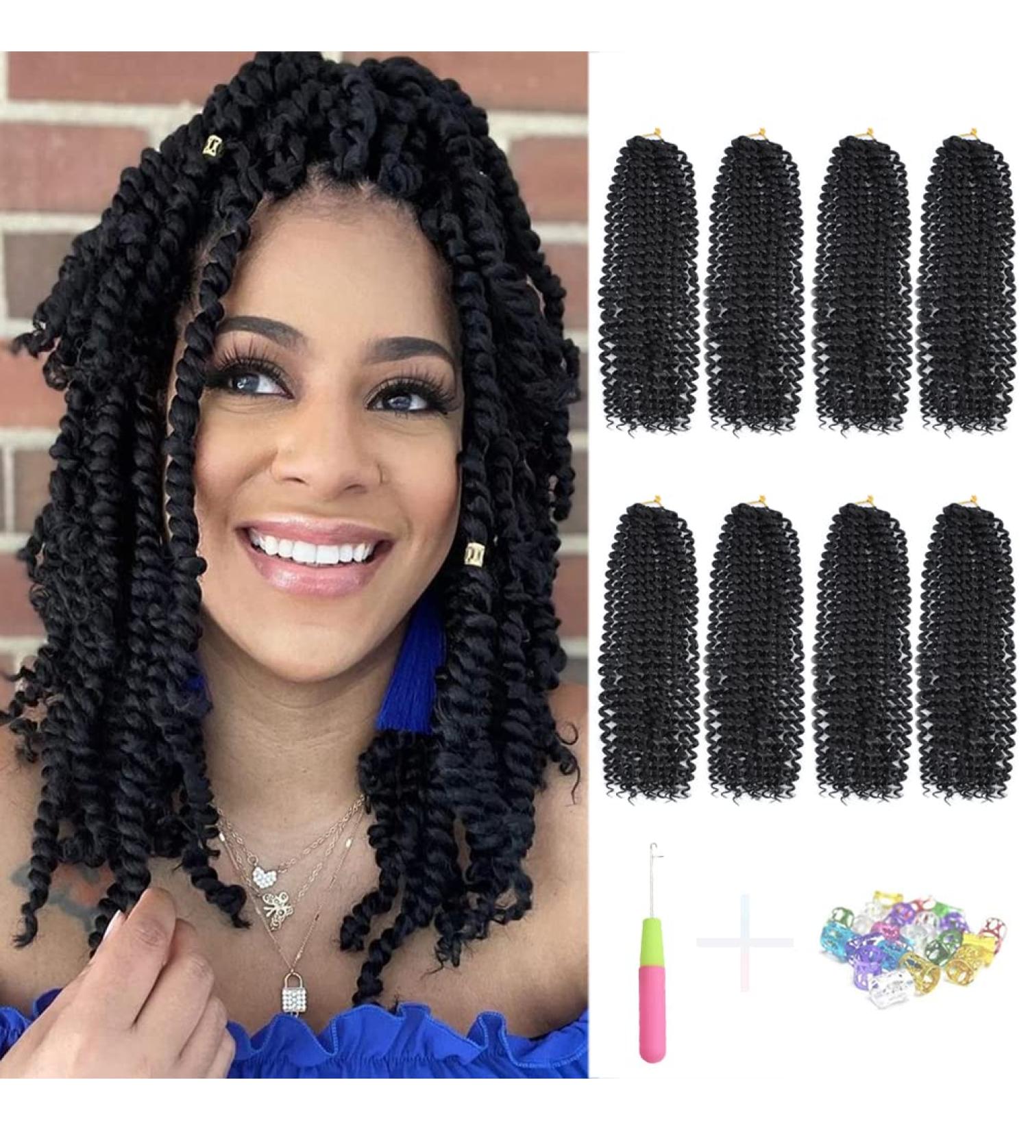Passion Twist Hair 14 Inch 8 Packs Water Wave Crochet Hair for Black Women - Freetress Water Wave Crochet Braids - Braiding Hair Extension (1B) - Buy Online on GoSupps.com