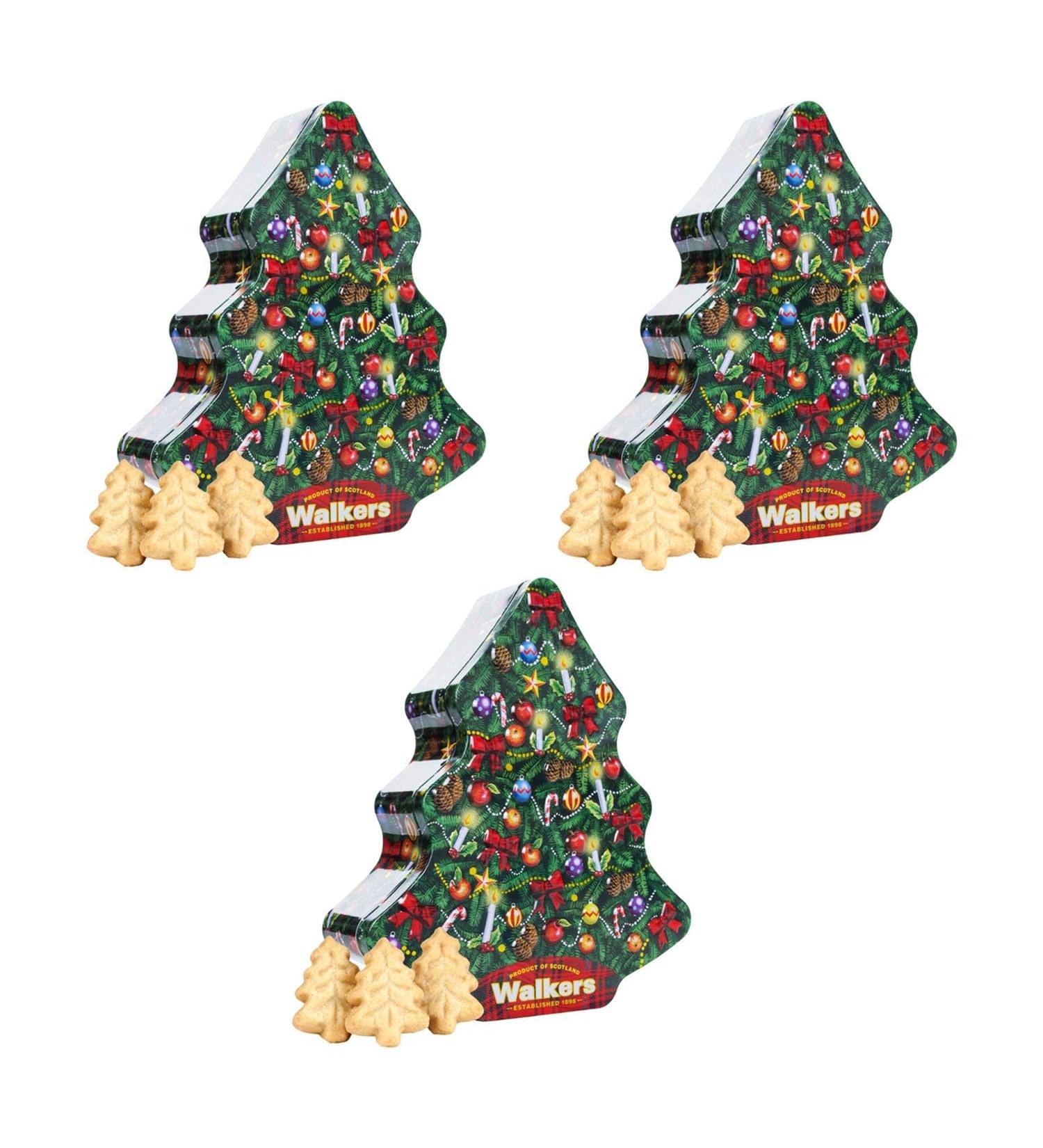 Walkers Shortbread Christmas Tree Shortbread Tin 225g - Pack of 3