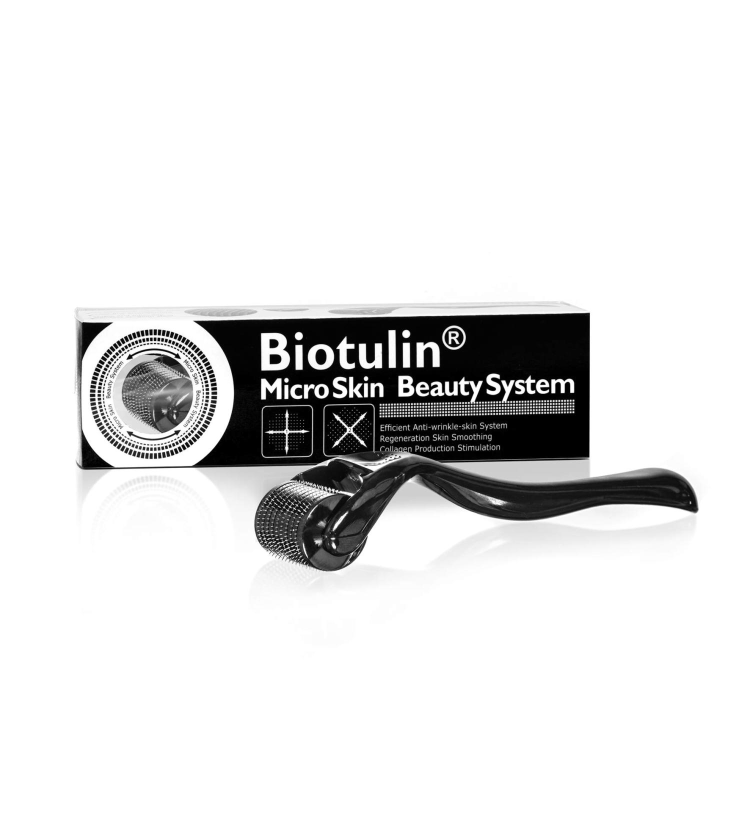 Biotulin Micro Skin Beauty System Dermaroller | 540x 0.3mm surgical steel microneedles | Microneedling roller | Skin roller for face