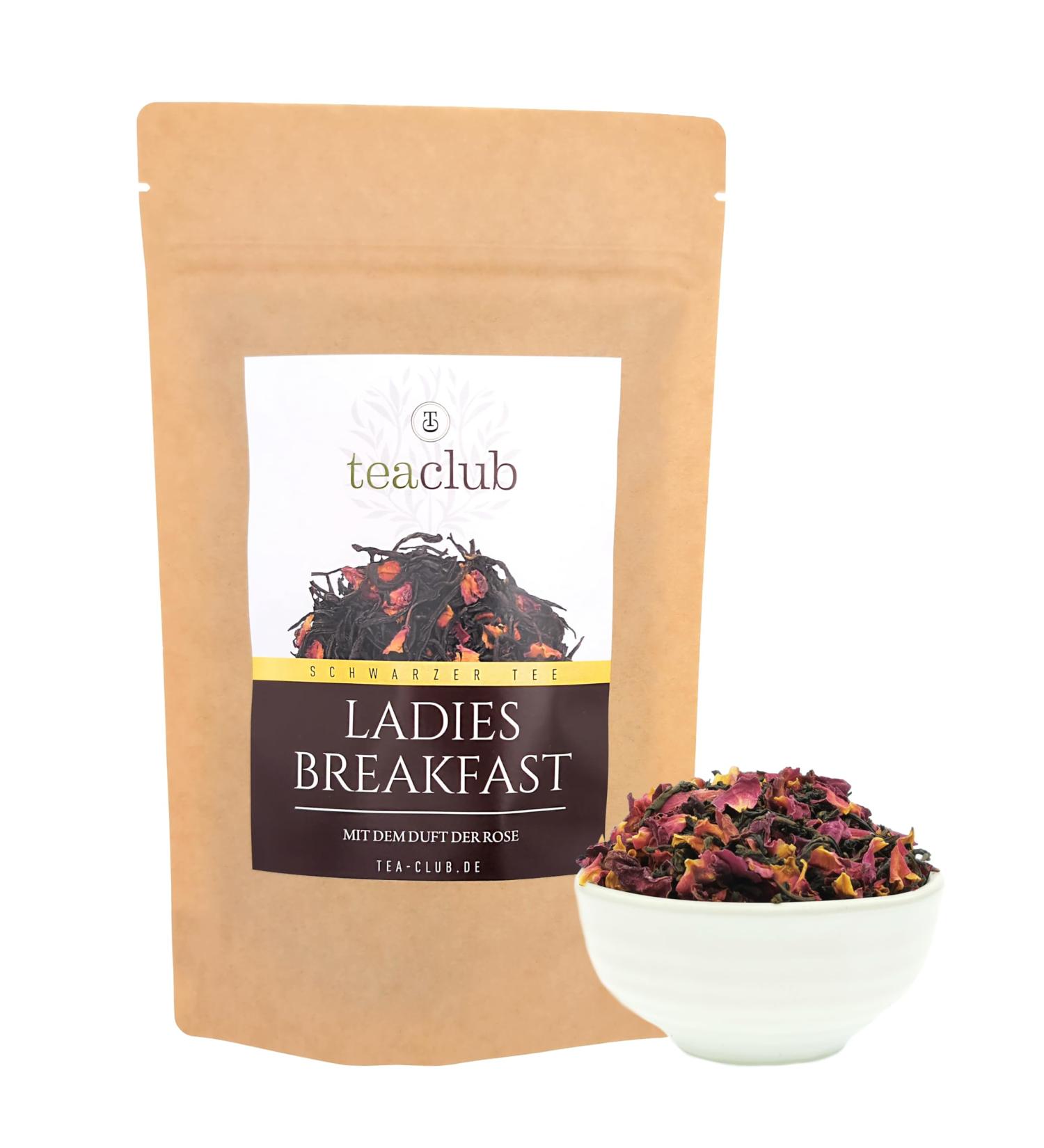  TeaClub Ladies Breakfast Loose Black Tea with Rose Petals 500g Black Tea with Refined Rose Petals No Added Aroma Rose Tea TeaClub Black Tea - Buy Online on GoSupps.com