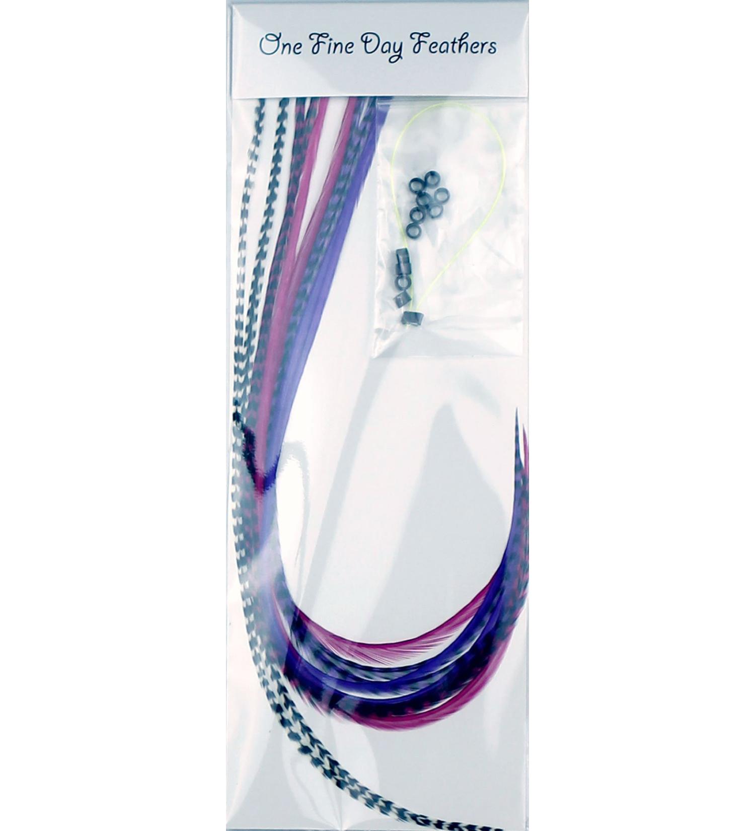 10 feather hair extensions real feathers 22-28 cm with rings/loops (Queen)