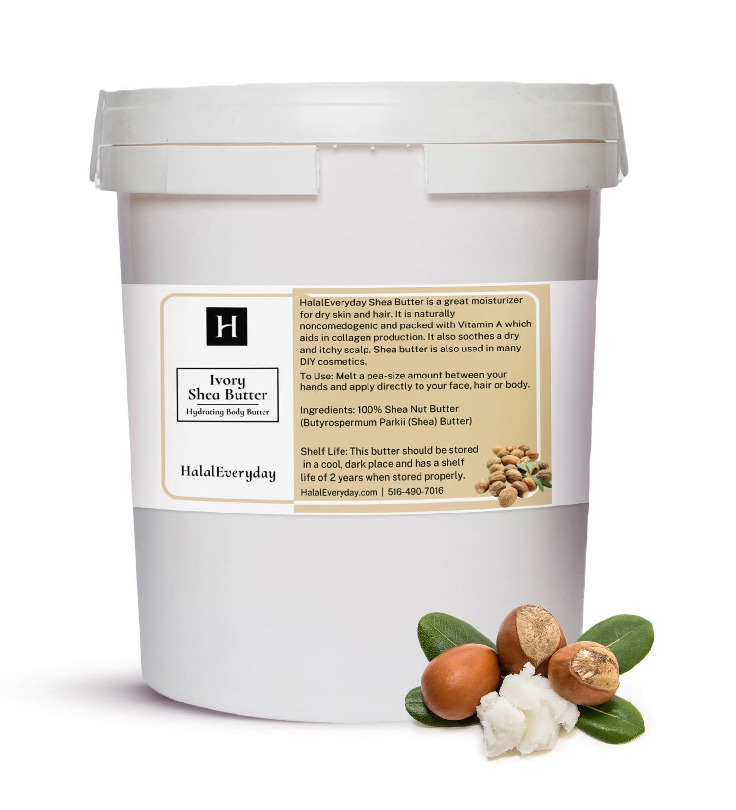 HalalEveryDay 28 oz Ivory Shea Butter- 100% Pure All Natural- Unrefined Organic Raw from Ghana- Raw African Shea Butter, Perfect for Skin, Face, Body, Hair Growth - Buy Online on GoSupps.com