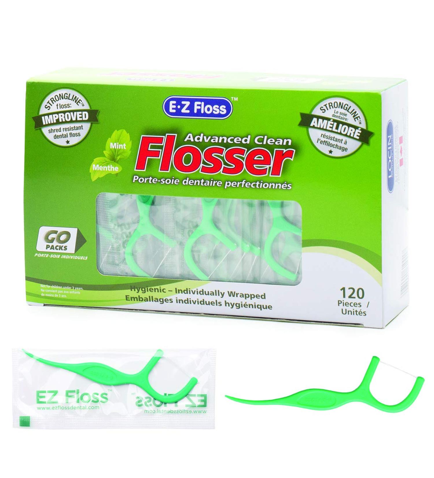 EZ Floss Mint -240 Mint Flavoured Dental Floss Picks with Strongline Floss - Individually Wrapped Flossers. - Buy Online on GoSupps.com