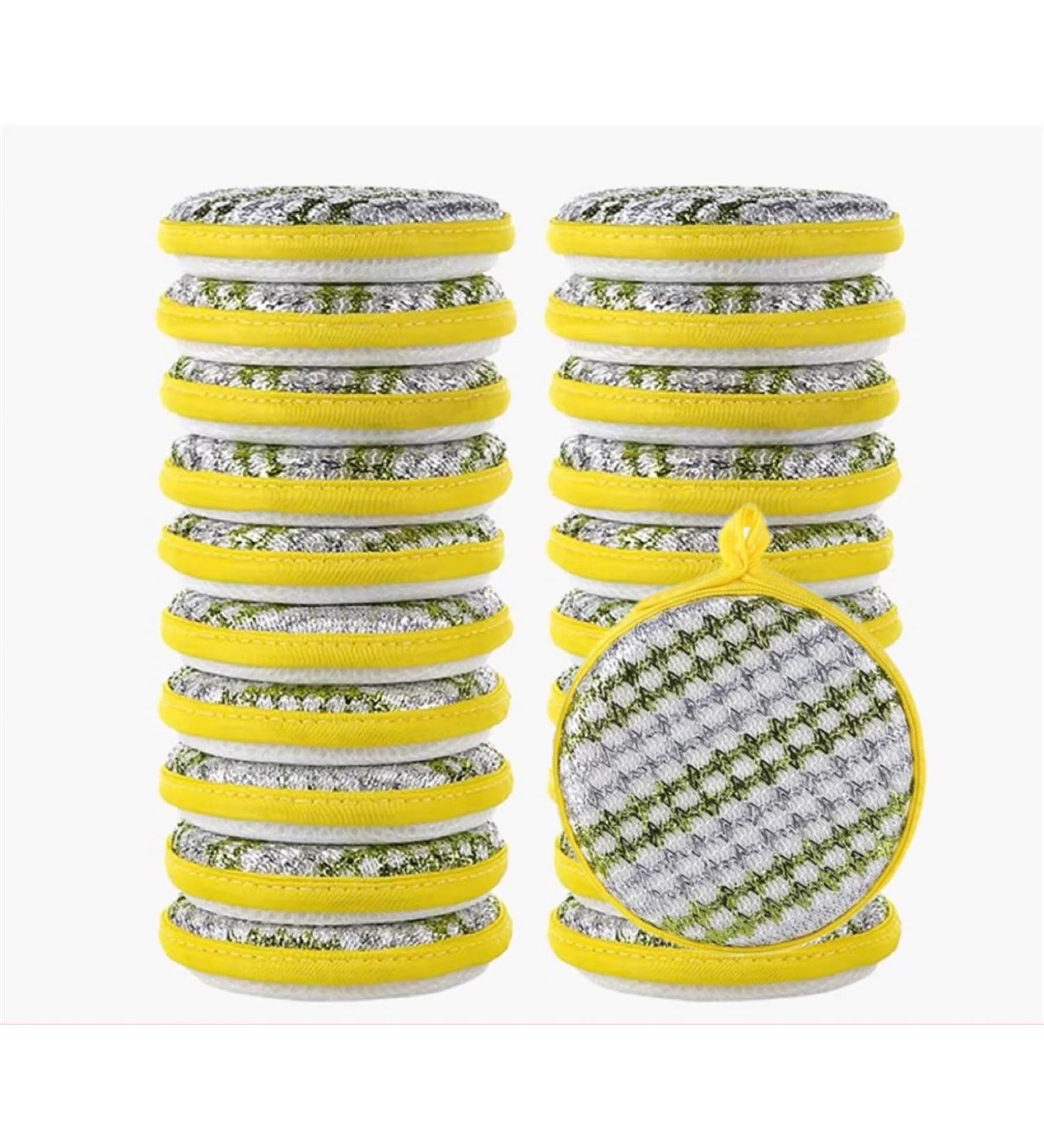 40pcs Washing Sponge Scourers Dual-Sided Dishwashing Reusable Sponge Multipurpose Wire Dishwashing Rags Kitchen Cleaning Cloth Dishes Round Non-Scratch Scrub Sponges (60Pcs Jacquard) - Buy Online on GoSupps.com