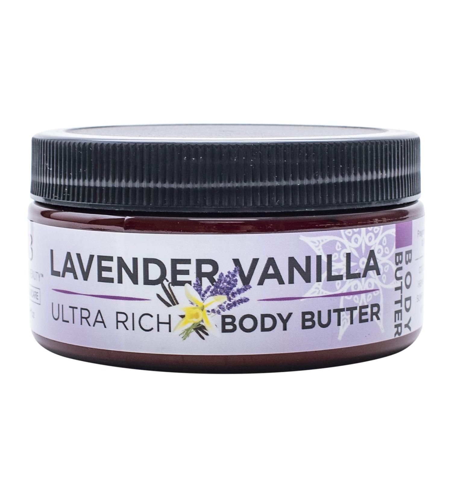 Radha Beauty Ultra Rich Body Butter 8 oz. - Coconut Oil, Hempseed Oil, Sunflower Oil, Vitamin E - Lavender Vanilla Scent - Nourish & Soften Skin - Buy Online on GoSupps.com