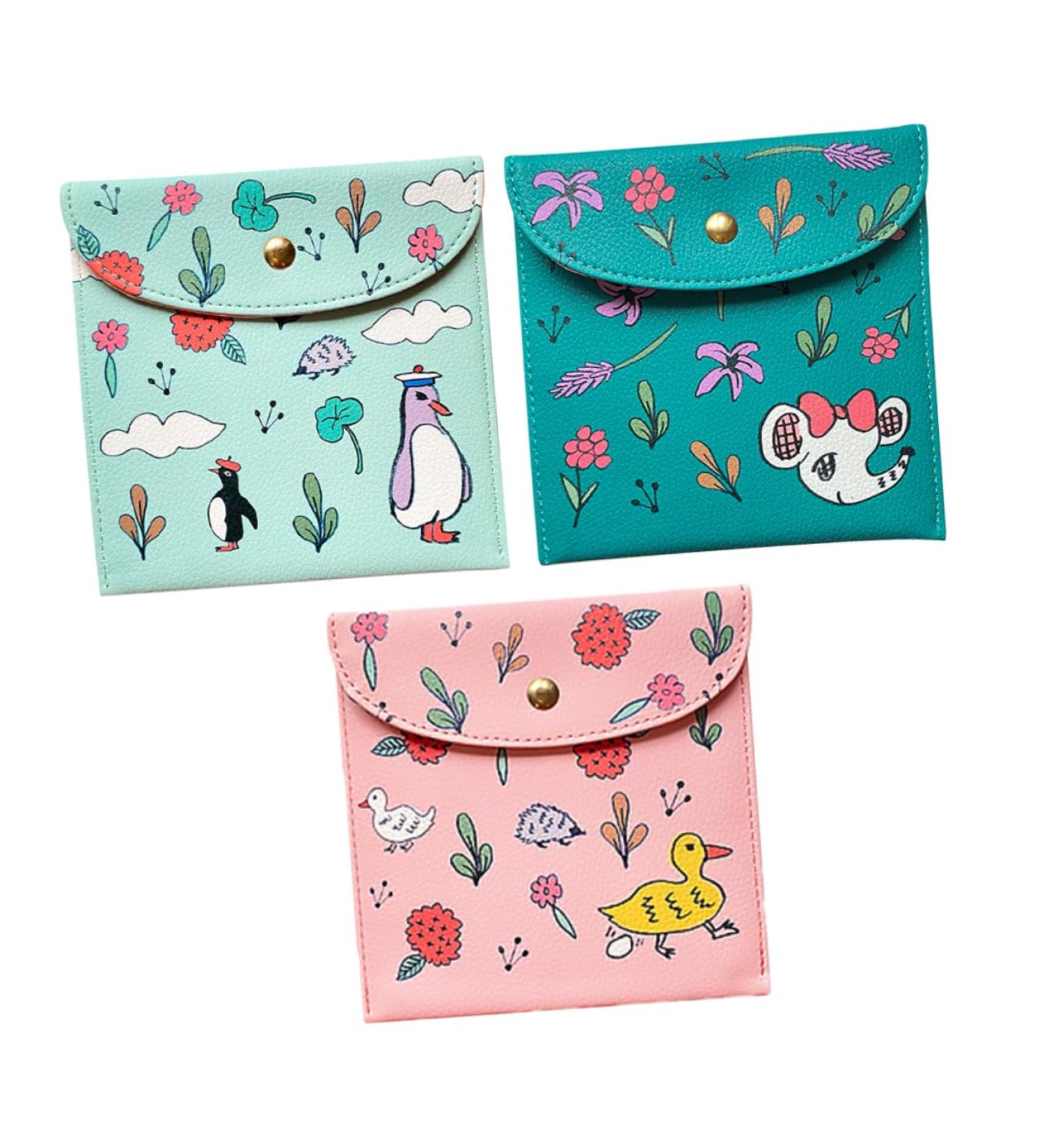 GLEAVI Menstrual Pad Bag 3pcs - Zipper Storage Bags for Women - Travel Organizer for Feminine Care Products - Buy Online on GoSupps.com
