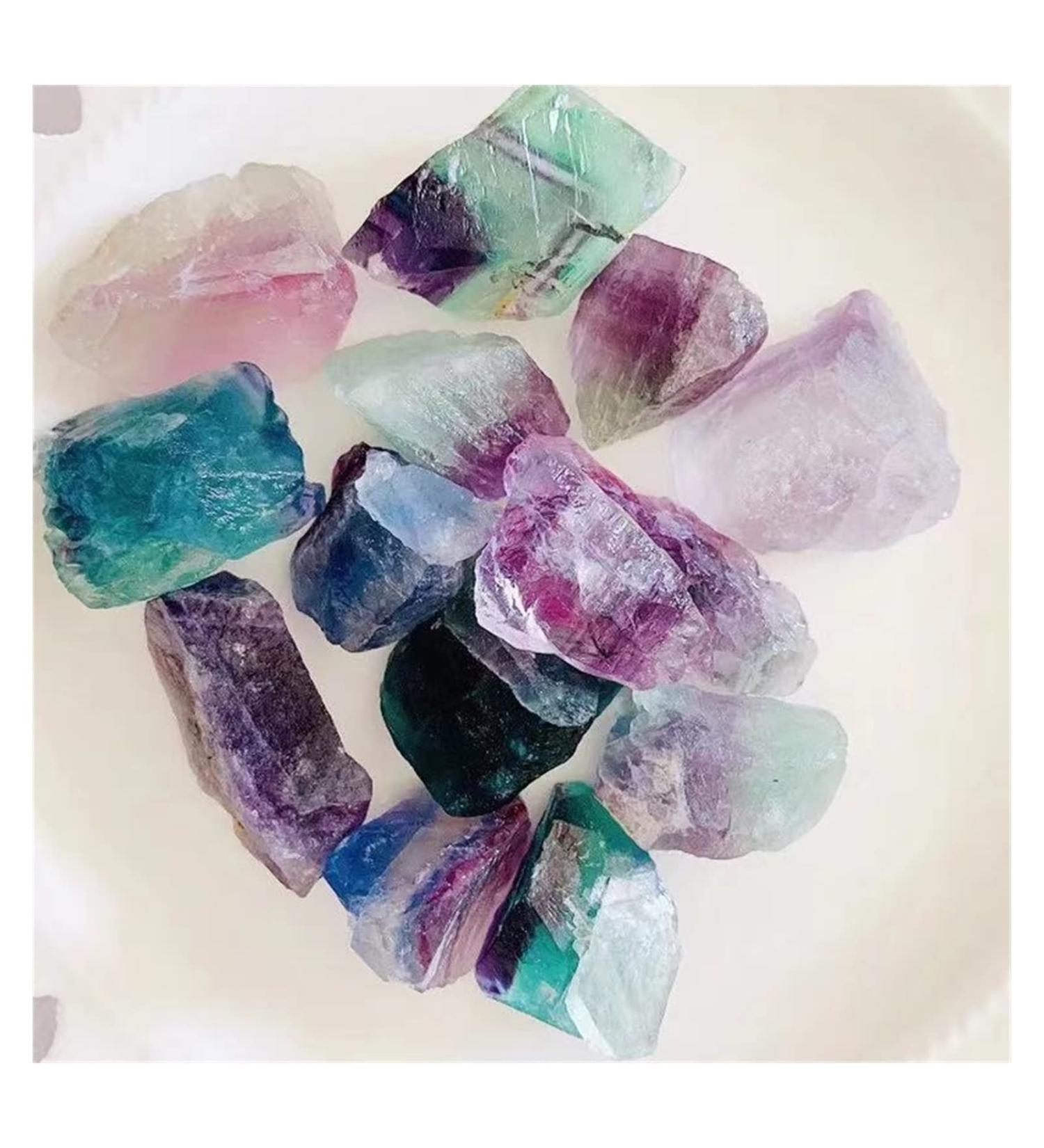 Natural Crystal Rough 200g Crystals Raw Specimen Natural Rainbow Fluorite Quartz Rough Stone for Home Decor - Buy Online on GoSupps.com