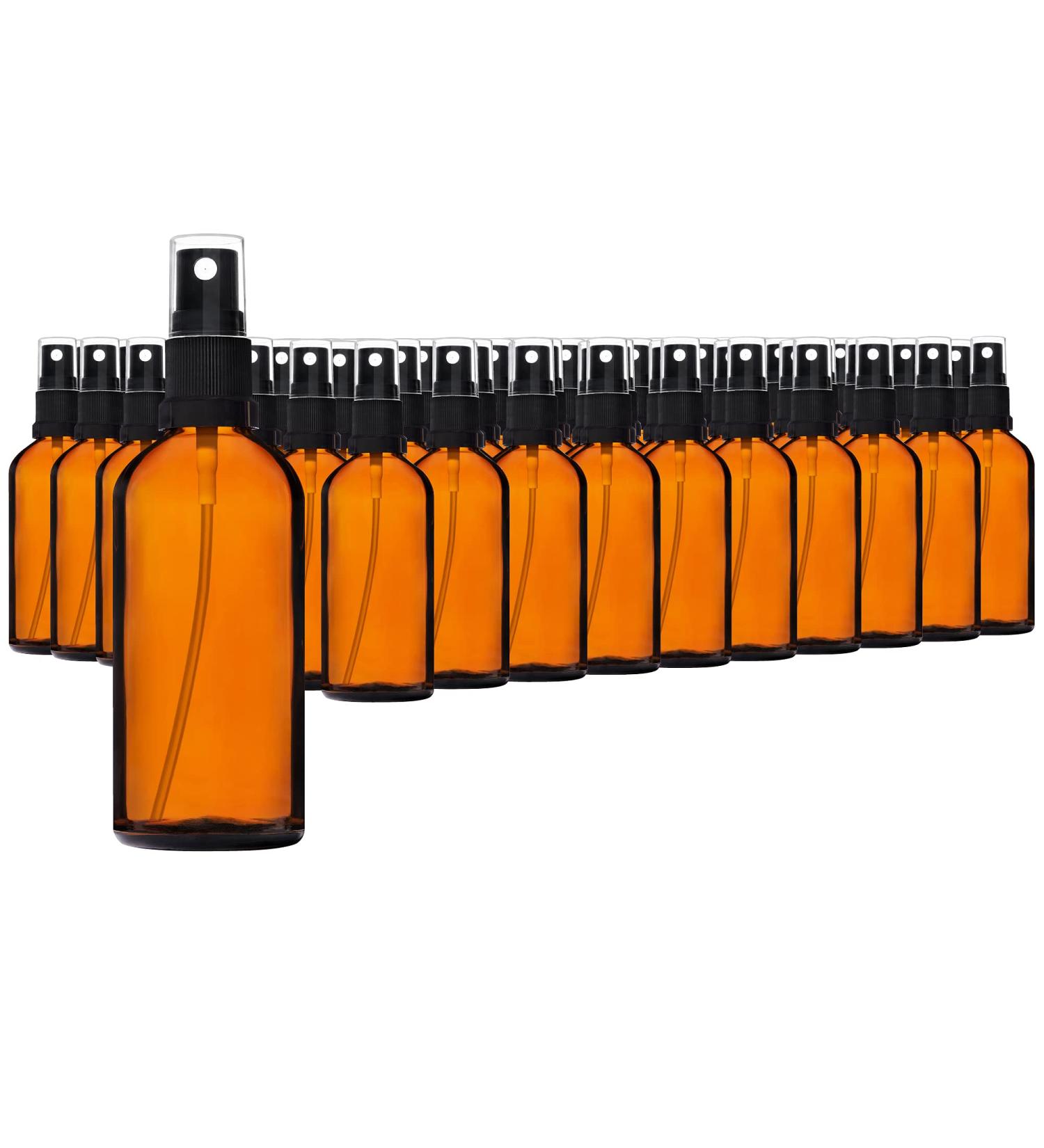 Handsunity 100ml Glass Spray Bottle Set - 70 Pcs Bernstein Pharmacy Bottles with Black Atomizer & Accessories | Perfect for Cosmetics & Essential Oils - Buy Online on GoSupps.com