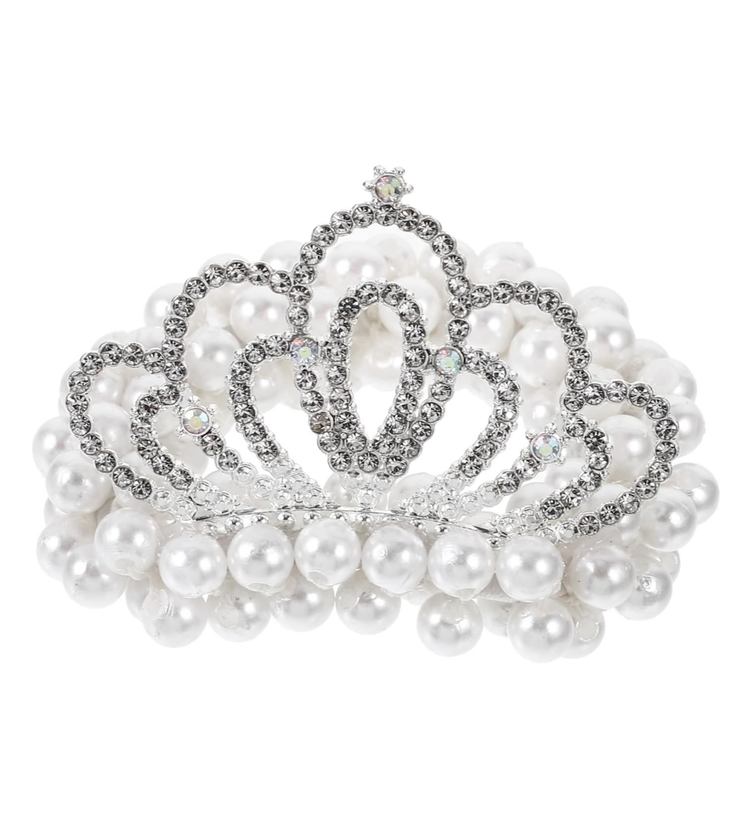 Hair Accessories Girl Hair Tie Pearl Crown Hair Tie Pearl Beaded Hair Scrunchies Hair Ties for Girls Pearl Hair Tie with Crown Ponytail Holder Rubber Band Plastic Pearl Beads Child - Buy Online on GoSupps.com