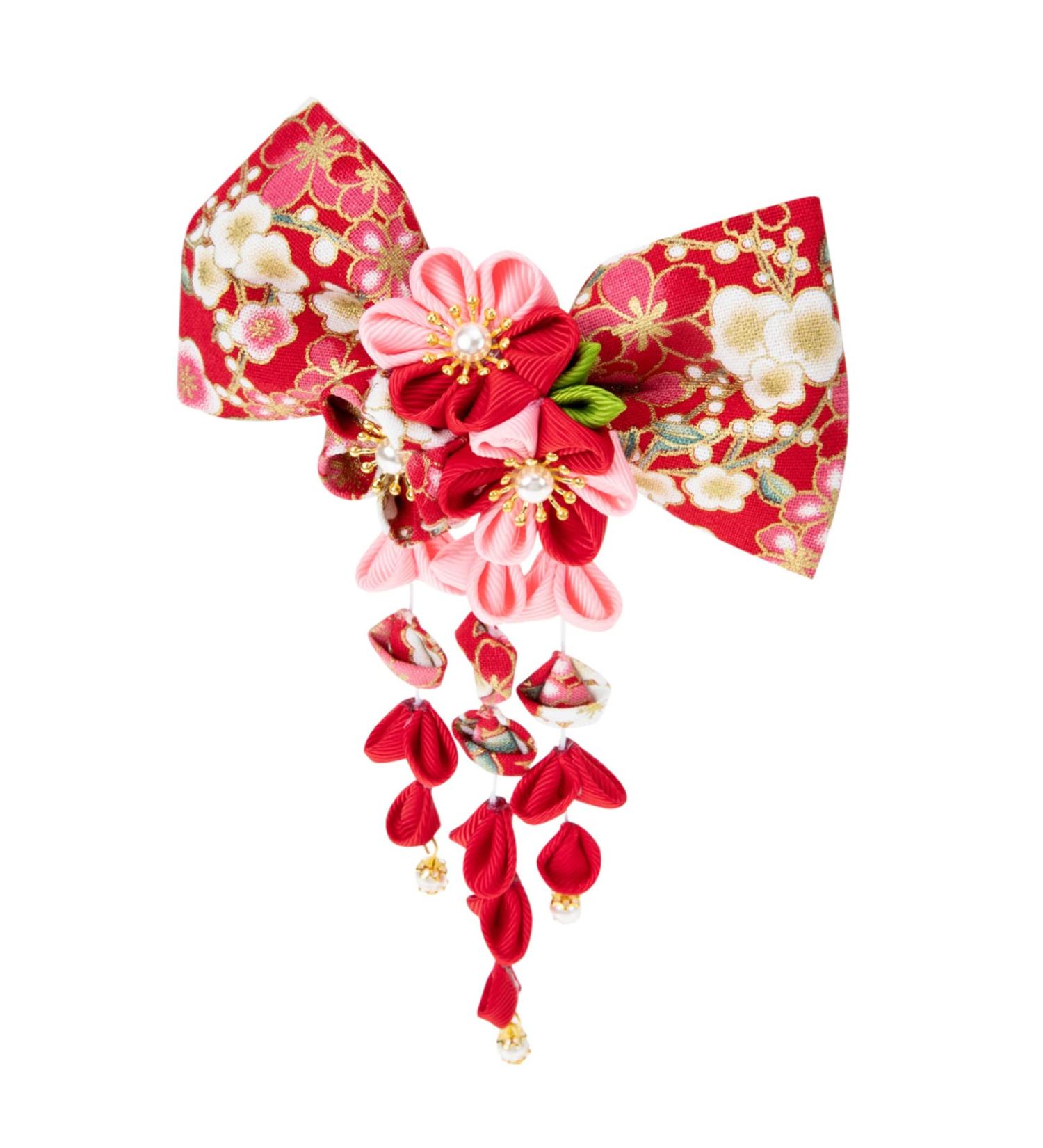 Amosfun Japanese Style Hairpin Hairbands for Womens Hair Flower Hair Clip Kanzashi Hair Barrettes Hair Pin Girls Barrettes for Hair Japanese-style Headdress Clothing Alloy Miss Kimono 16x12cm Red - Buy Online on GoSupps.com