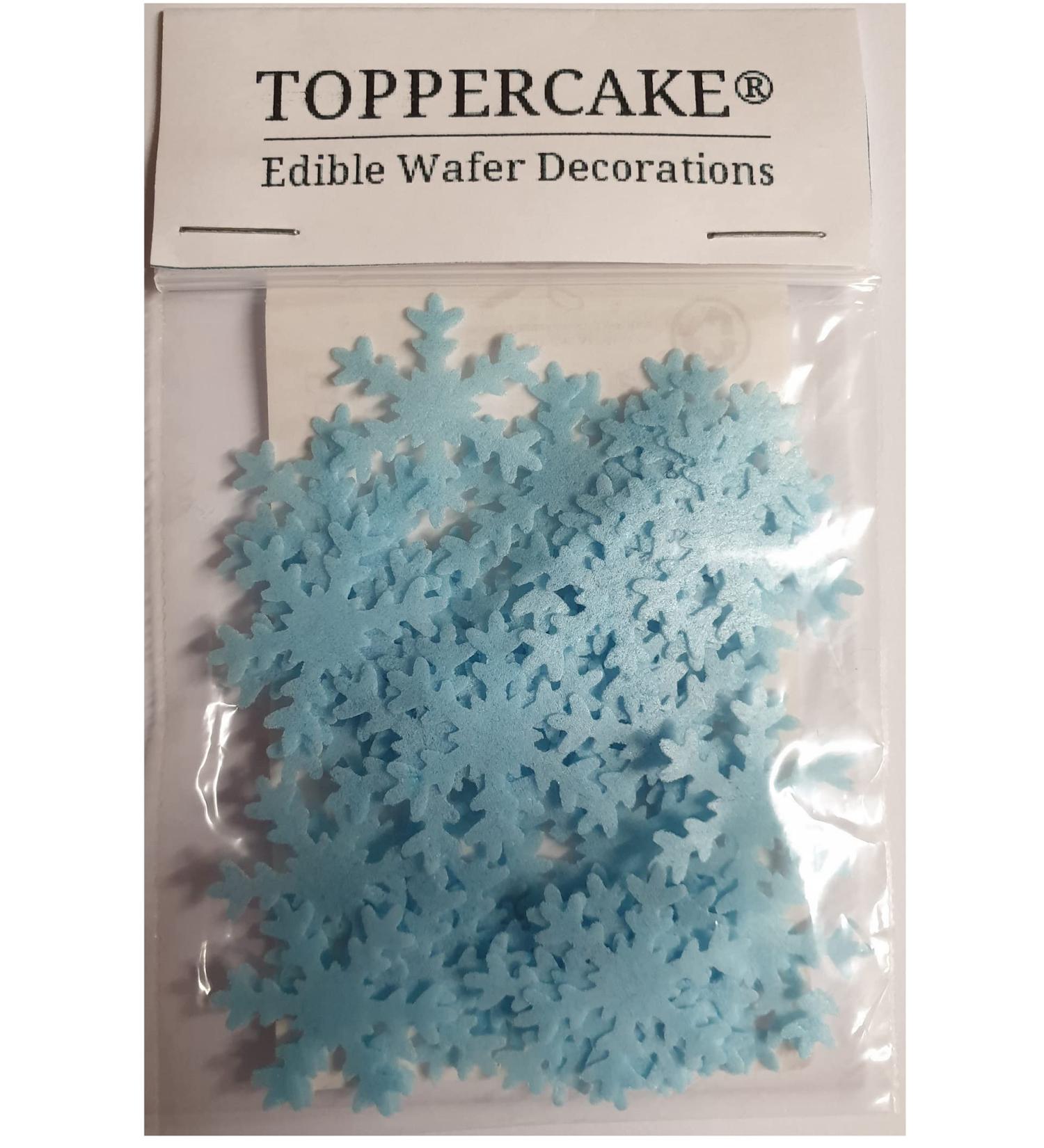 Toppercake Edible Wafer Snowflake Cup Cake Decorations Cake Toppers Blue (Pack of 48) - Buy Online on GoSupps.com