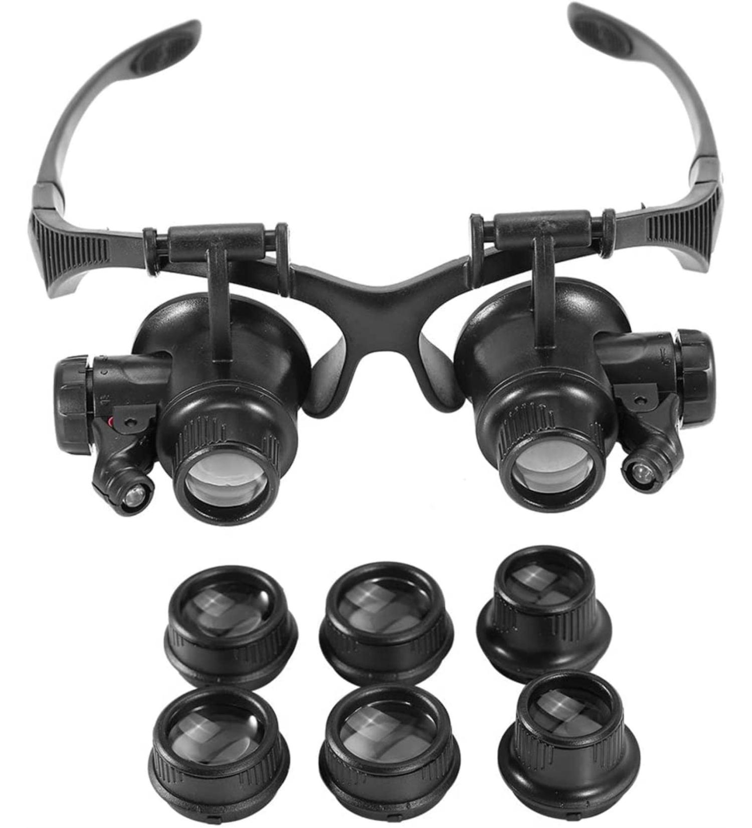 ES Headband Magnifier 10X 15X 20X 25X Magnification Adjustable LED Light Magnifier y Watch Repair Tool Full of Stars - Buy Online on GoSupps.com