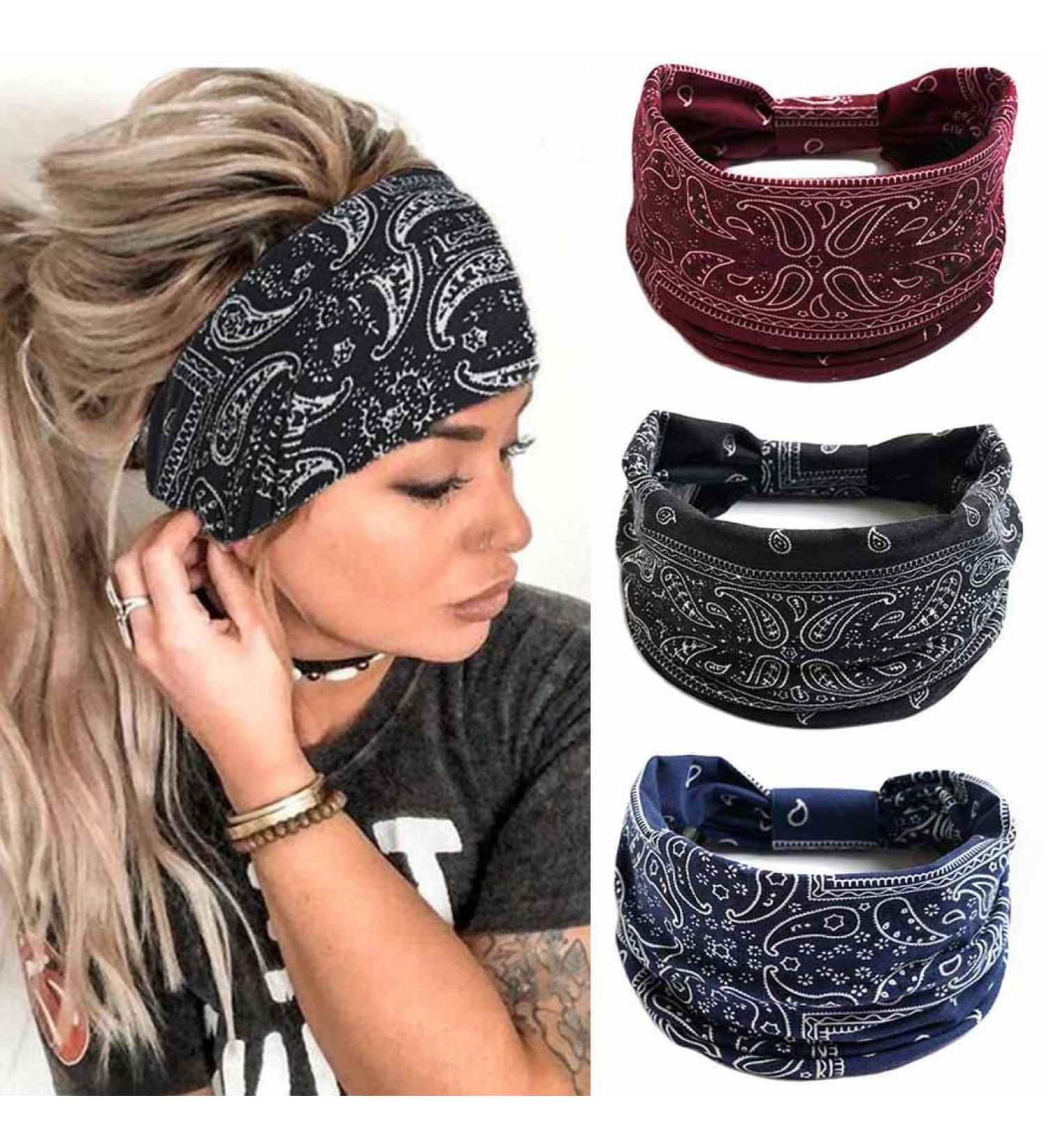 CAKURE Boho Wide Headbands Set-1 - Pack of 3 | African Turban Head Wraps for Women & Girls - Buy Online on GoSupps.com