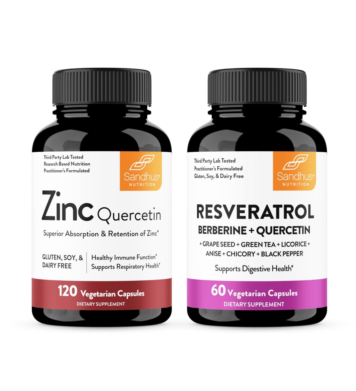Sandhu's Zinc Quercetin & Resveratrol Capsules | Support Immune Health - Buy Online on GoSupps.com