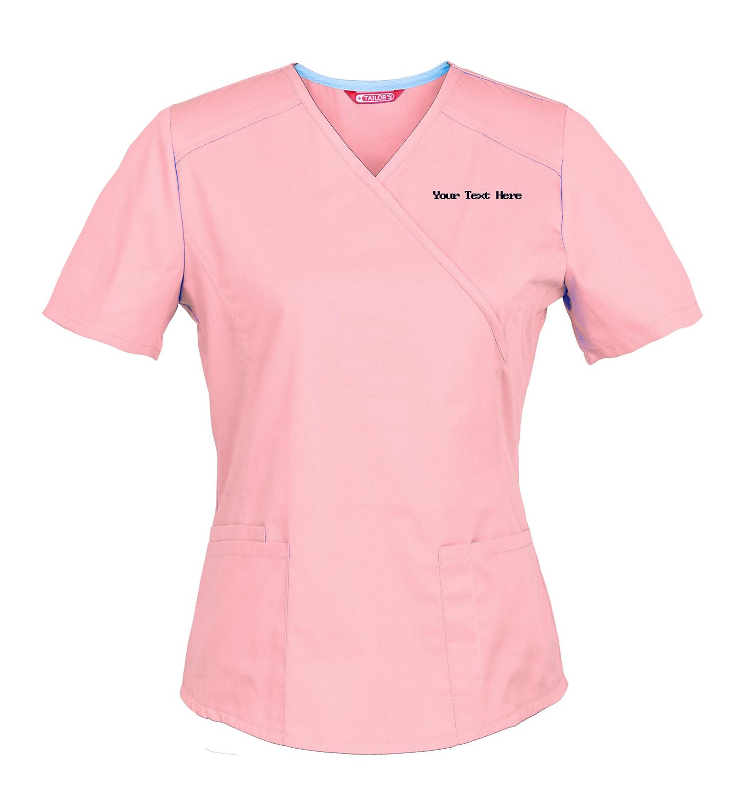 Buy TAILOR'S Women's Personalised Medical Slip Shirt - Custom Embroidered with Name in Pale Pink Size L - Perfect Gift for Nursing & Care Professionals - Buy Online on GoSupps.com