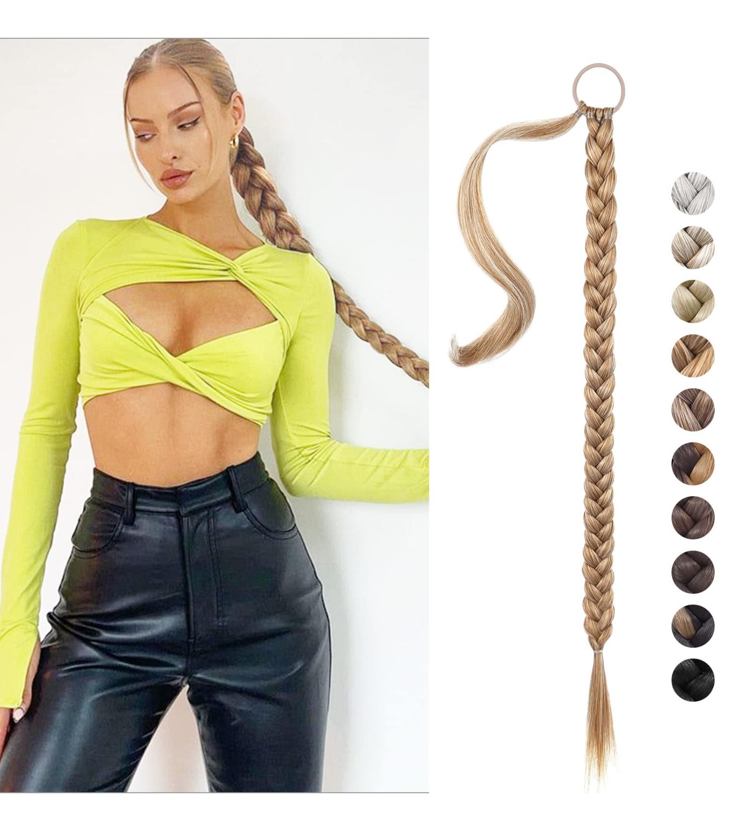 REECHO DIY Braid Ponytail Extension 34 Inch Golden Blonde - Soft Synthetic Hairpiece for Women - Buy Online on GoSupps.com