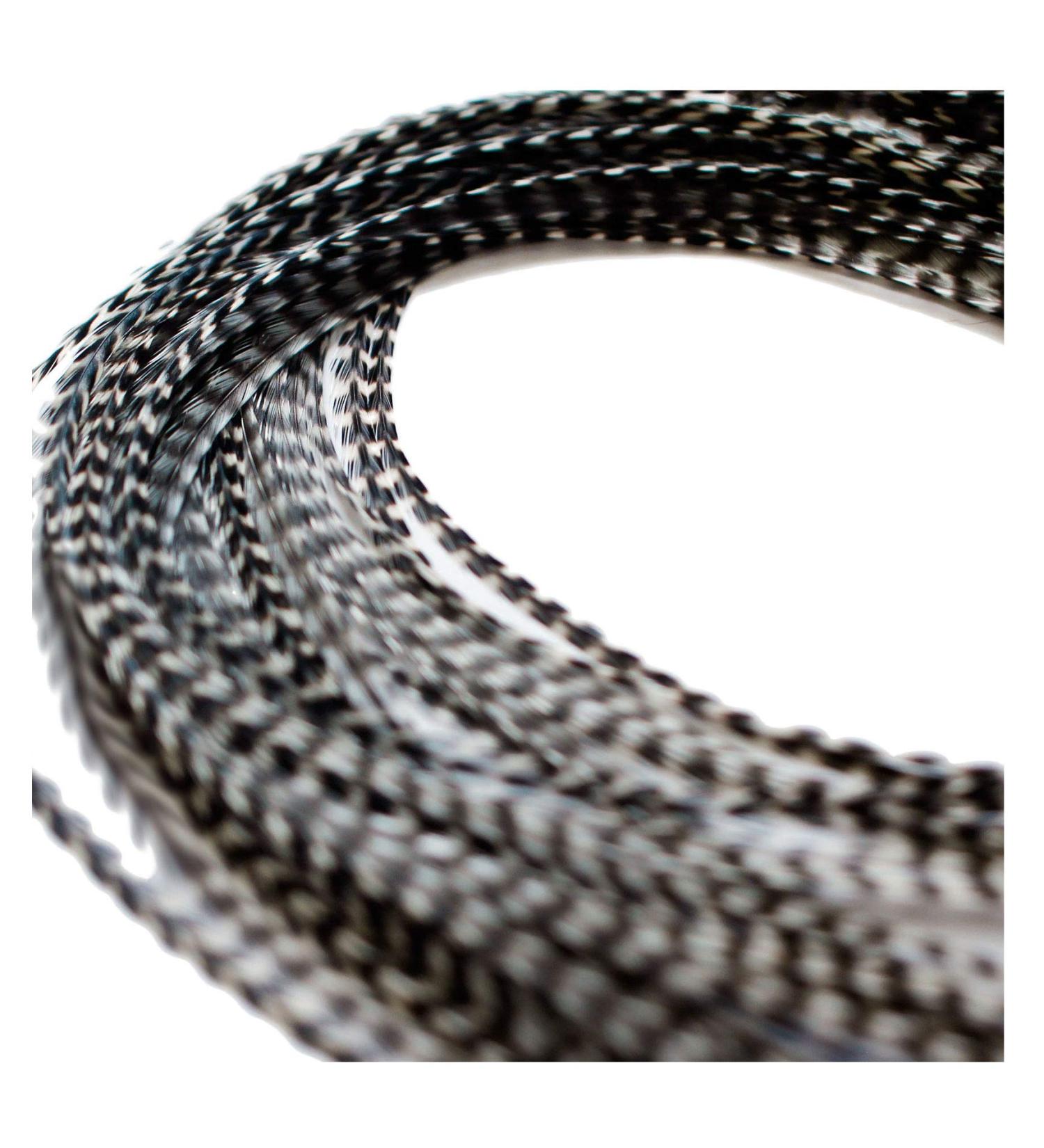 20 XXL 11-13 inch Real Feather Hair Extensions with Rings & Loop - All Grizzly - Buy Online on GoSupps.com