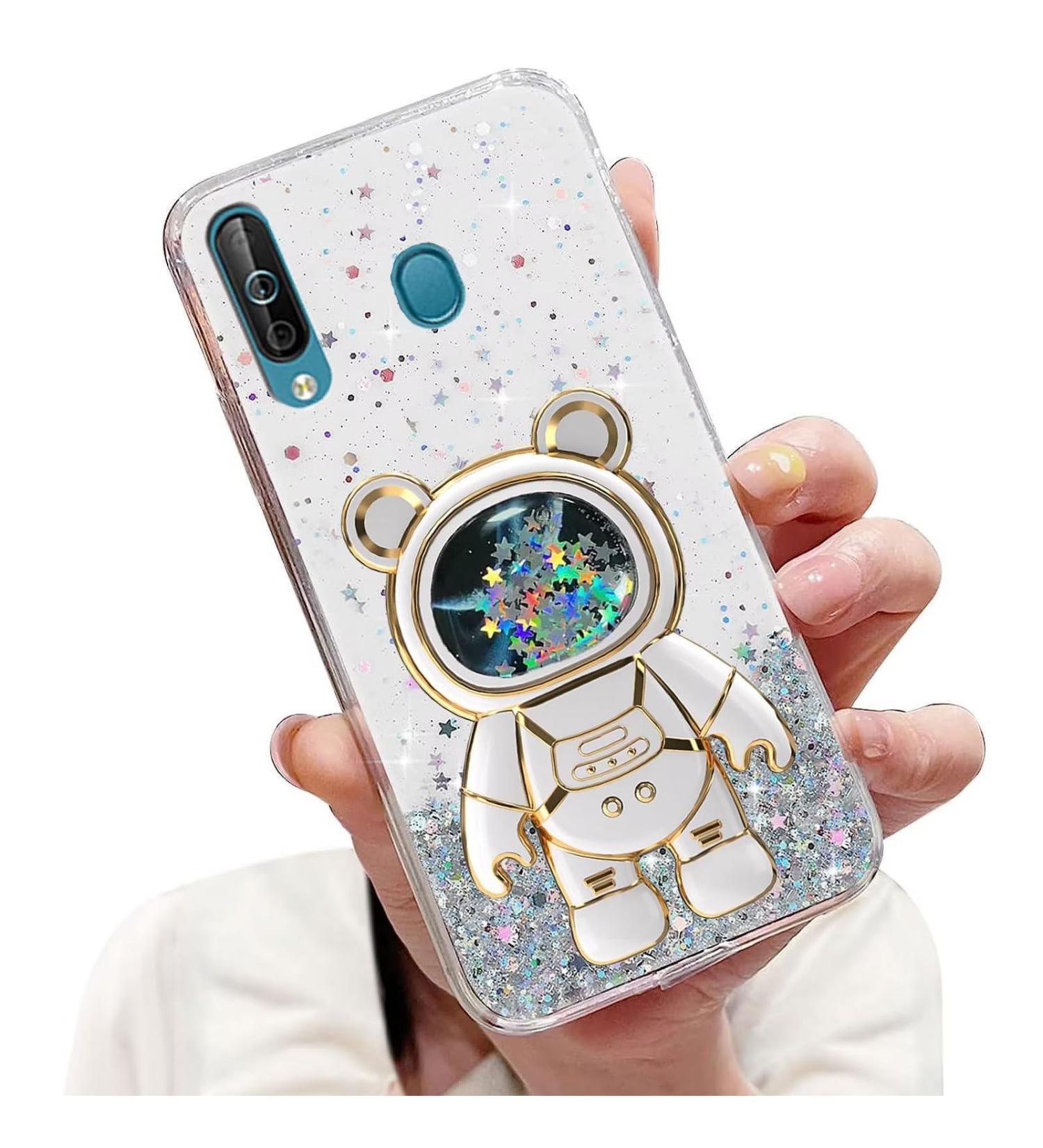 Buy Tivenfezk Nadoli Soft Silicone Case for Samsung Galaxy A40 - Glitter Astronaut Stand Transparent Protective Cover - Buy Online on GoSupps.com