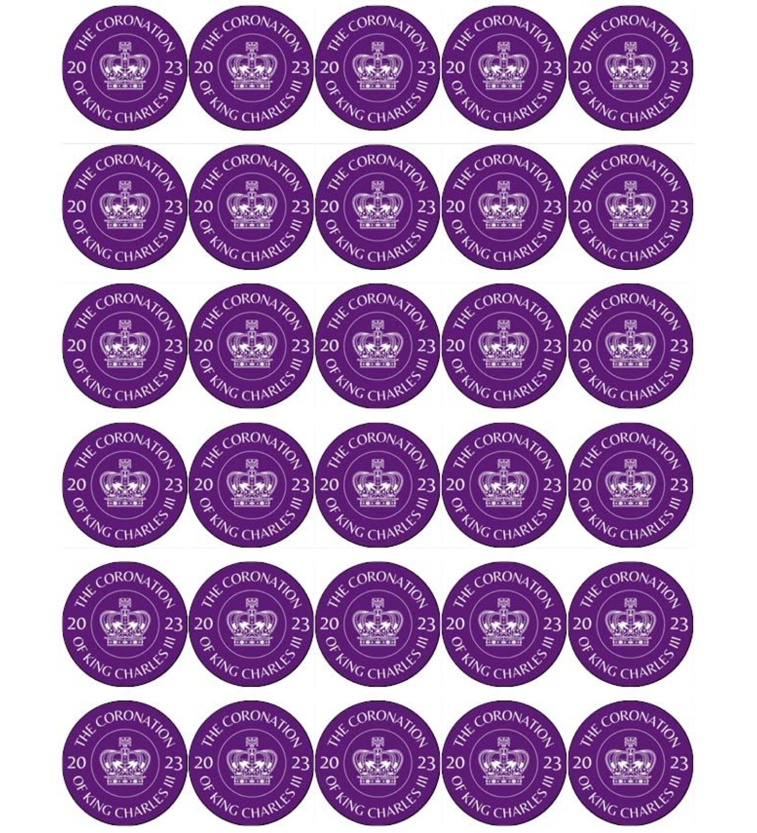 30 King Charles III Roayl Family Coronation Cupcake Toppers Edible Wafer Paper Fairy Cake Toppers Birthday Cakes Decorations