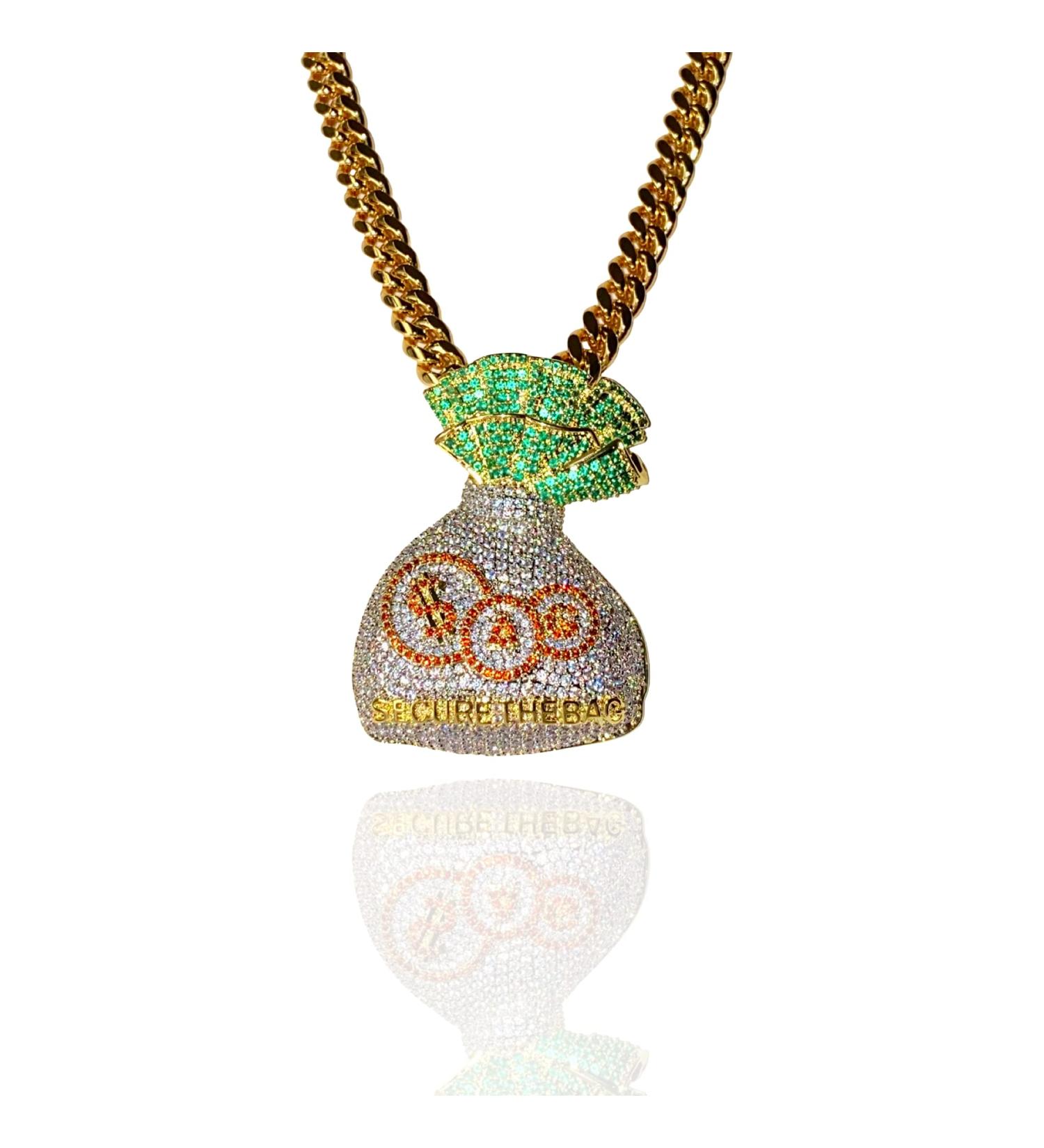 Shop-iGold 14k Iced Joker White Gold Grillz Finish for Mouth Top Bottom Hip Hop Teeth Grills for Mouth Grillz for Mouth Top Bottom Hip Hop 6 Grills for Teeth Mouth Set - Teeth Cap Iced Grillz Chain + Pendant Set