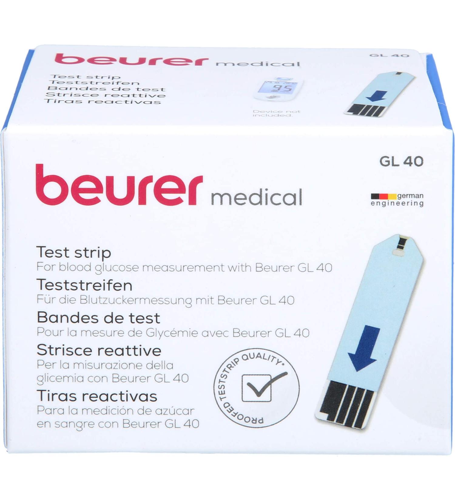 Beurer GL40 Blood Glucose Test Strips - 50 pcs | Accurate Diabetes Monitoring & International Shipping - Buy Online on GoSupps.com