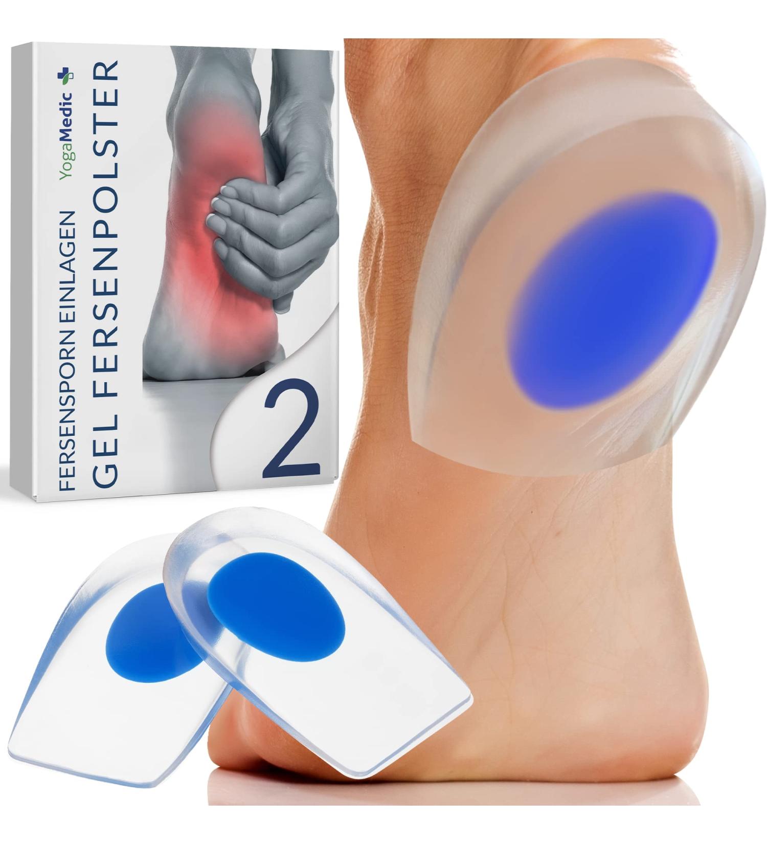 Yogamedic Heel Cushion for Shoes | Comfort Gel Pillows for Plantar Fasciitis & Heel Pain Relief | Orthopedic Gel Inserts (Medium-Soft Sizes 35-39) - Buy Online on GoSupps.com