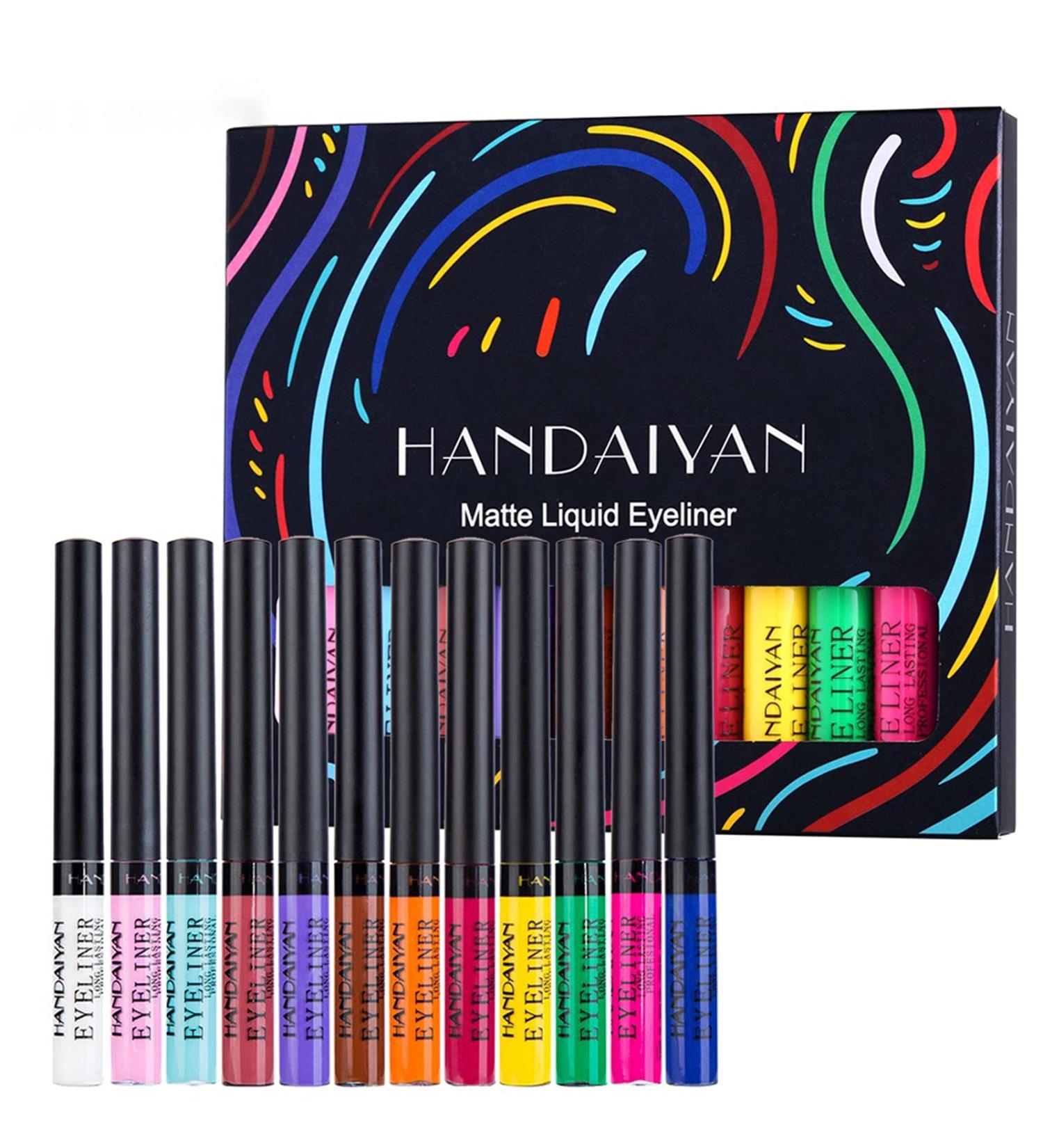 CKFYAHP Liquid Eyeliner Set - 12 Waterproof Matte Colors for Stunning Cosplay Makeup | International Shipping Available - Buy Online on GoSupps.com