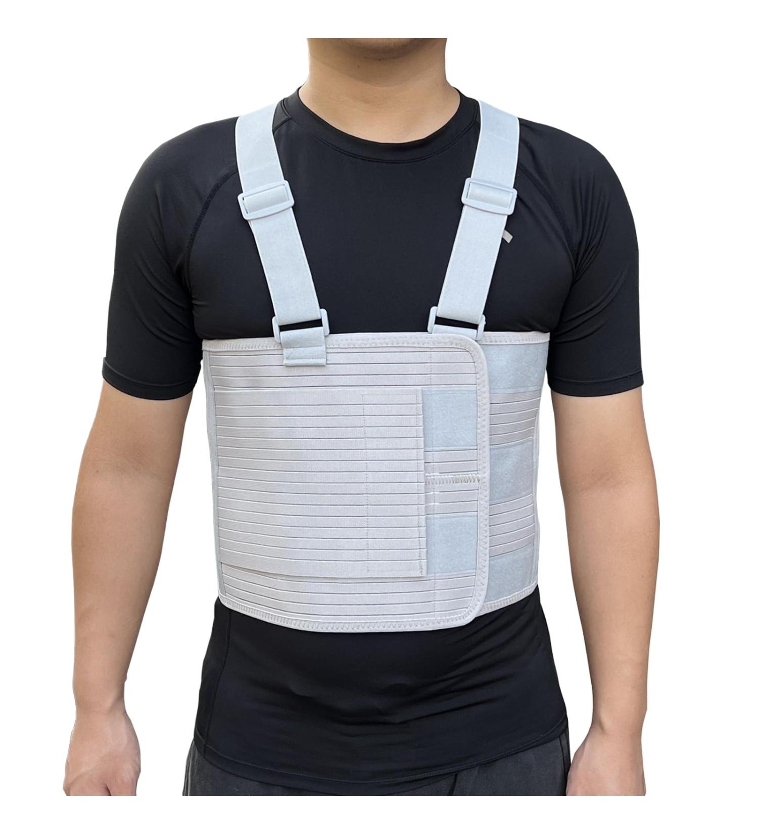 Rib Injury Chest Binder Brace - Elastic Support Belt for Cracked Ribs - Compression Wrap for Men & Women (Large - 41 to 51  - Buy Online on GoSupps.com