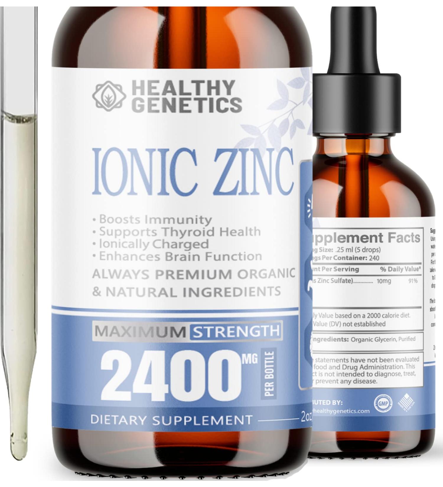 Zinc Drops Concentrate for Family | 240 Day Supply | 2400mg Zinc Sulfate | Immunity & Mood Support | 2 Oz - Buy Online on GoSupps.com