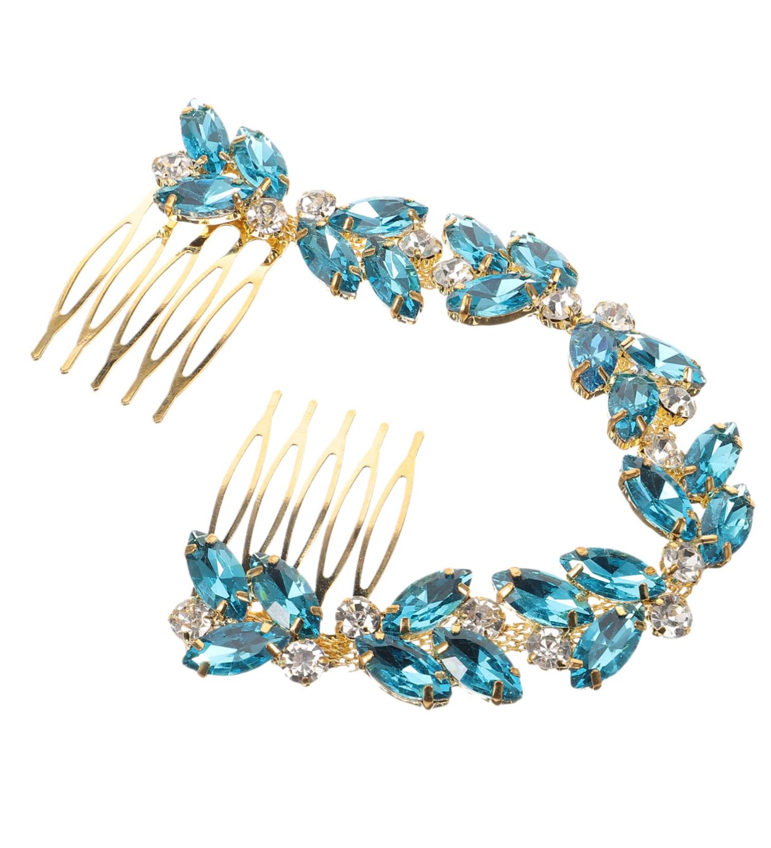 ABOOFAN Piece Rhinestone Chain Hair Comb Crystal Hair Clip Hair Comb Slide Clip Bridal Hair Pin Hair Clips Hair Side Comb Flower Girls Hair Pin Hair Fork Wedding Bridesmaid Headband Alloy Sky-blue 0.6X4.5X19CM - Buy Online on GoSupps.com